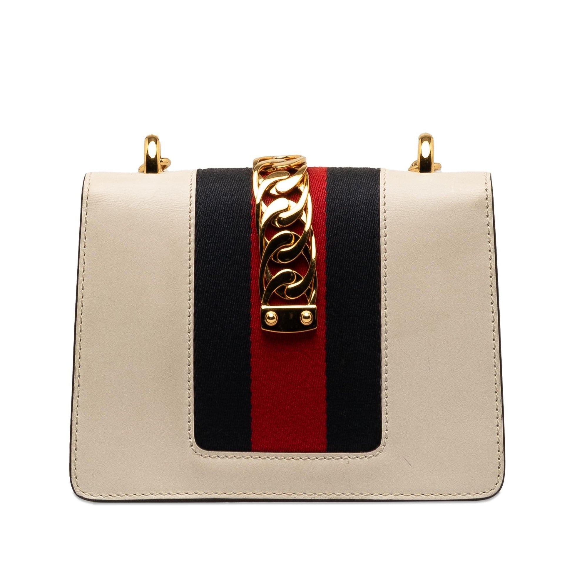 Gucci Sylvie Chain SHG-1OZLSf Leather Calf White Mini Crossbody Bag
