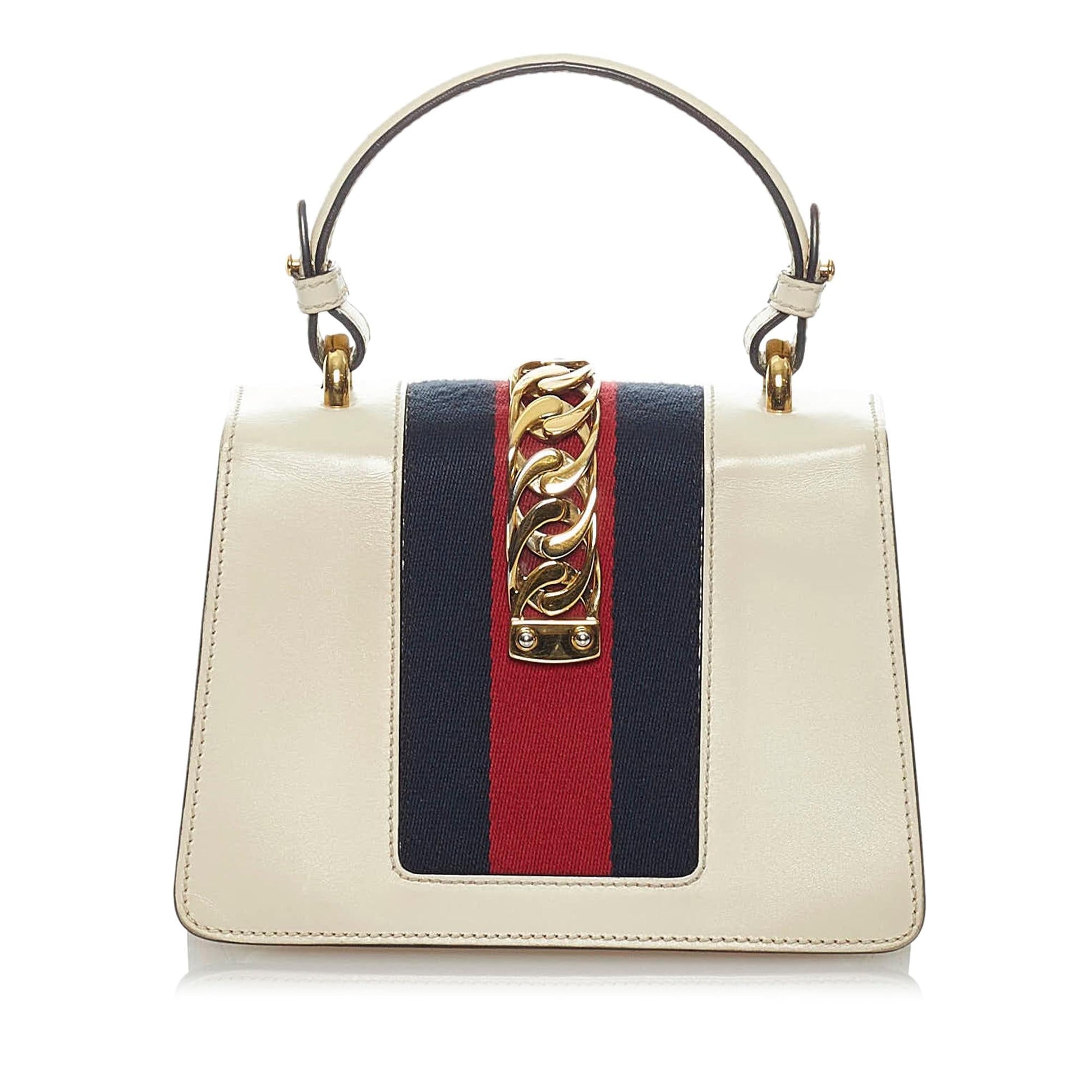 Gucci Sylvie SHG Leather Calf White Mini Satchel Bag