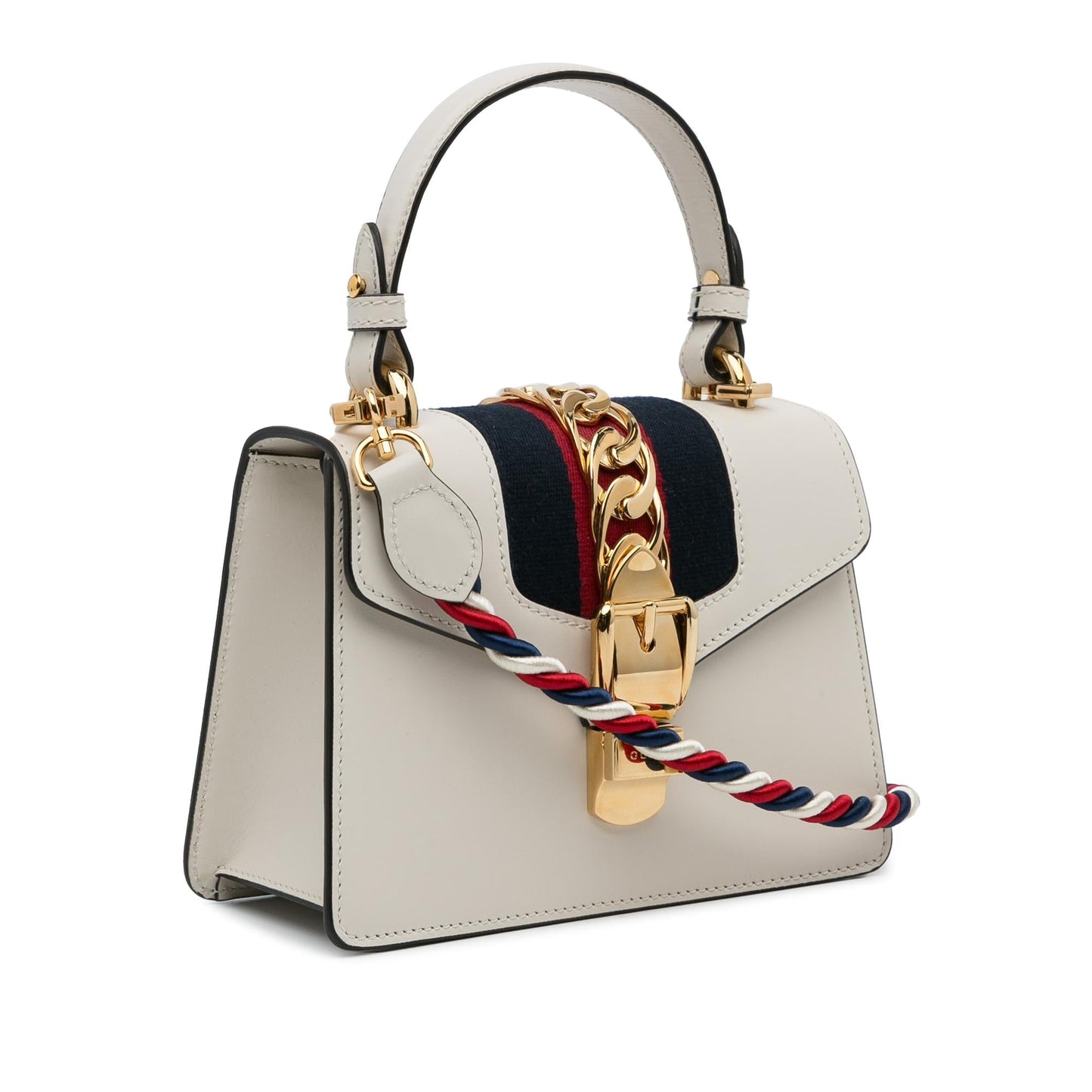 Gucci Sylvie SHG-qnxVA0 Calf White Mini Satchel Bag