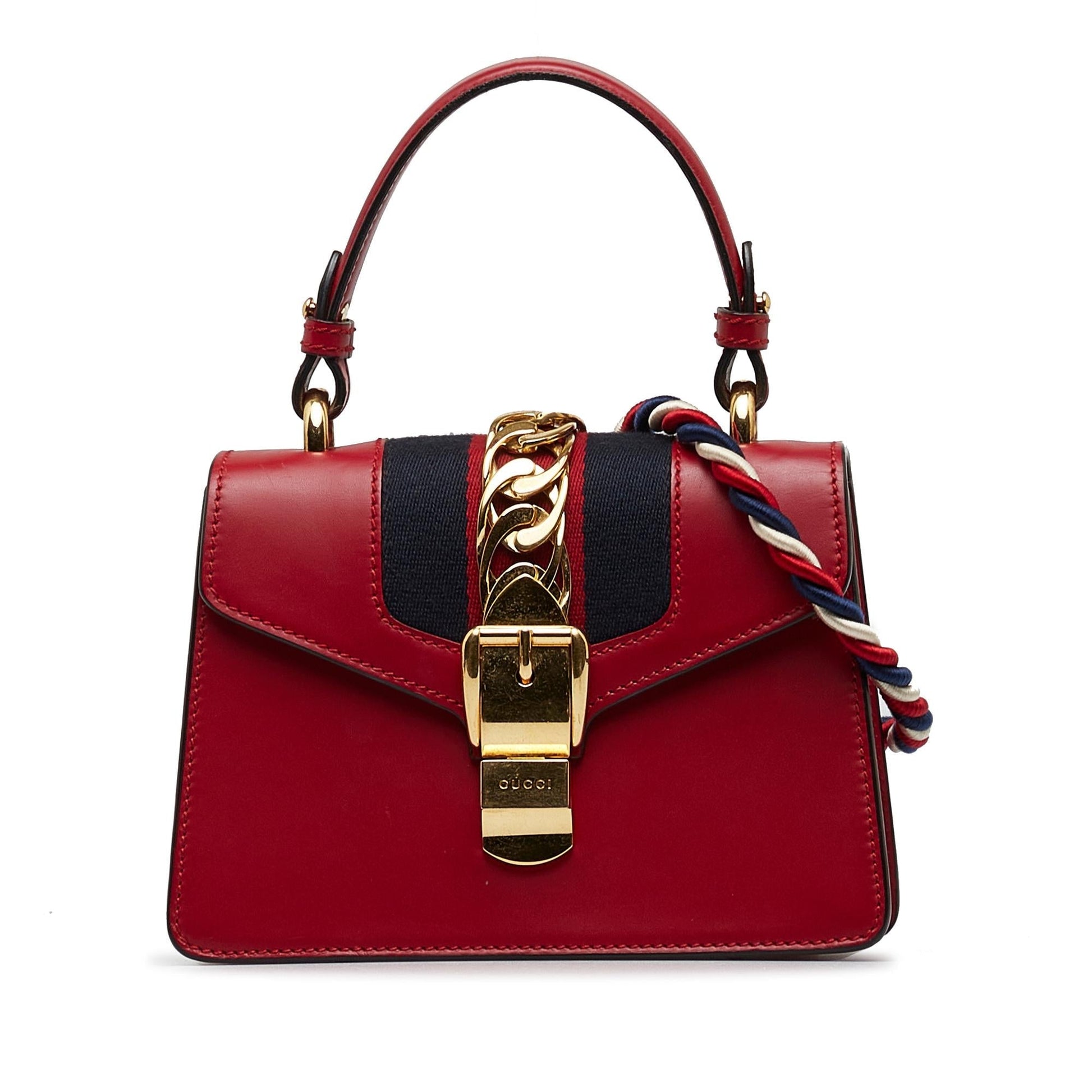 Gucci Sylvie SHG-4t37wi Calf Red Mini Satchel Bag
