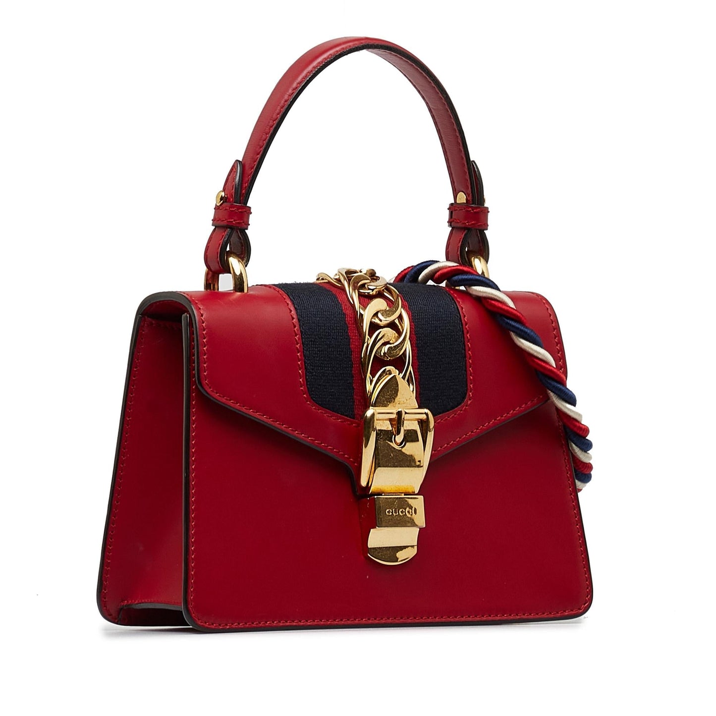 Gucci Sylvie SHG-4t37wi Calf Red Mini Satchel Bag