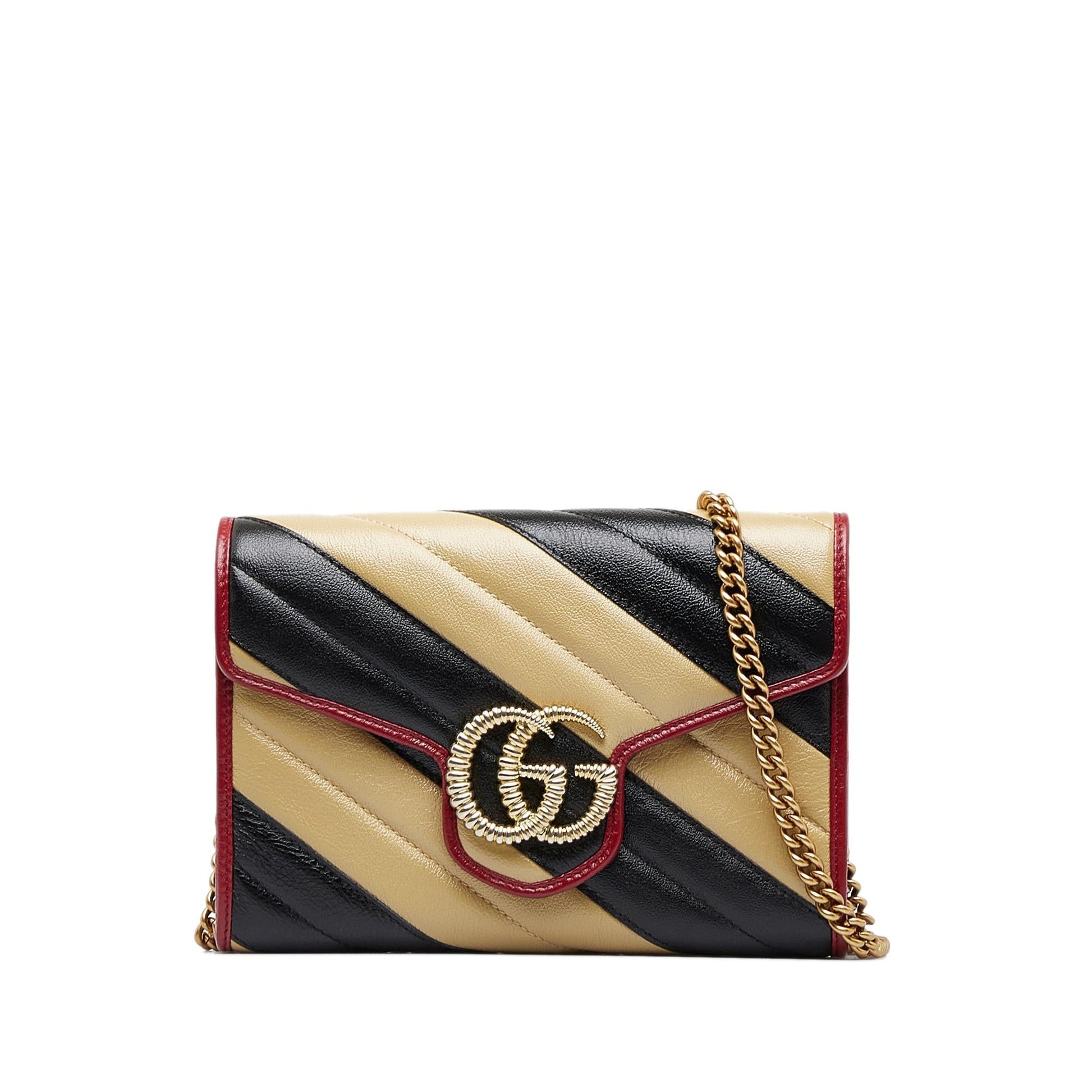 Gucci Torchon GG Marmont SHG-vPkRpV Calf Brown Mini Crossbody Bag