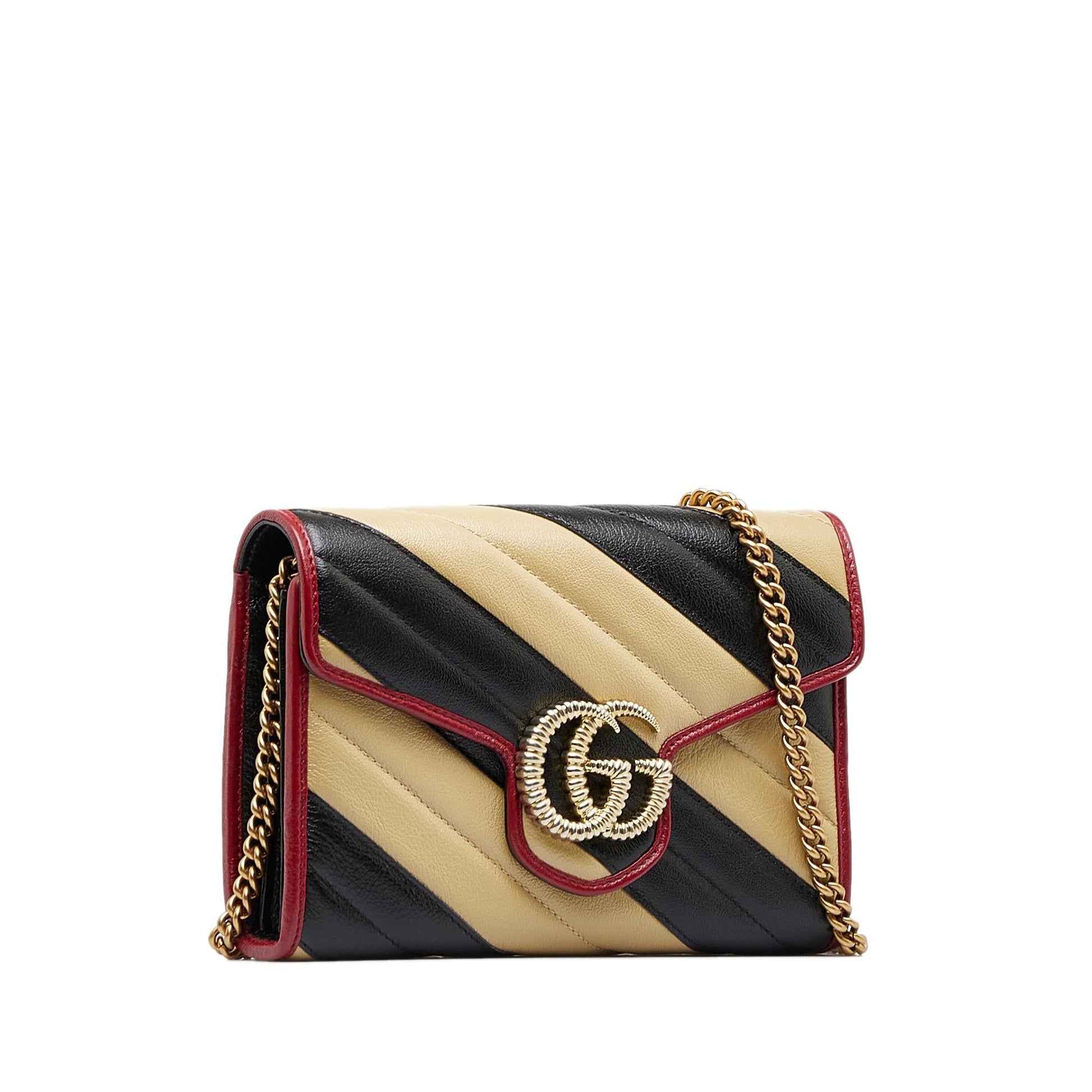 Gucci Torchon GG Marmont SHG-vPkRpV Calf Brown Mini Crossbody Bag