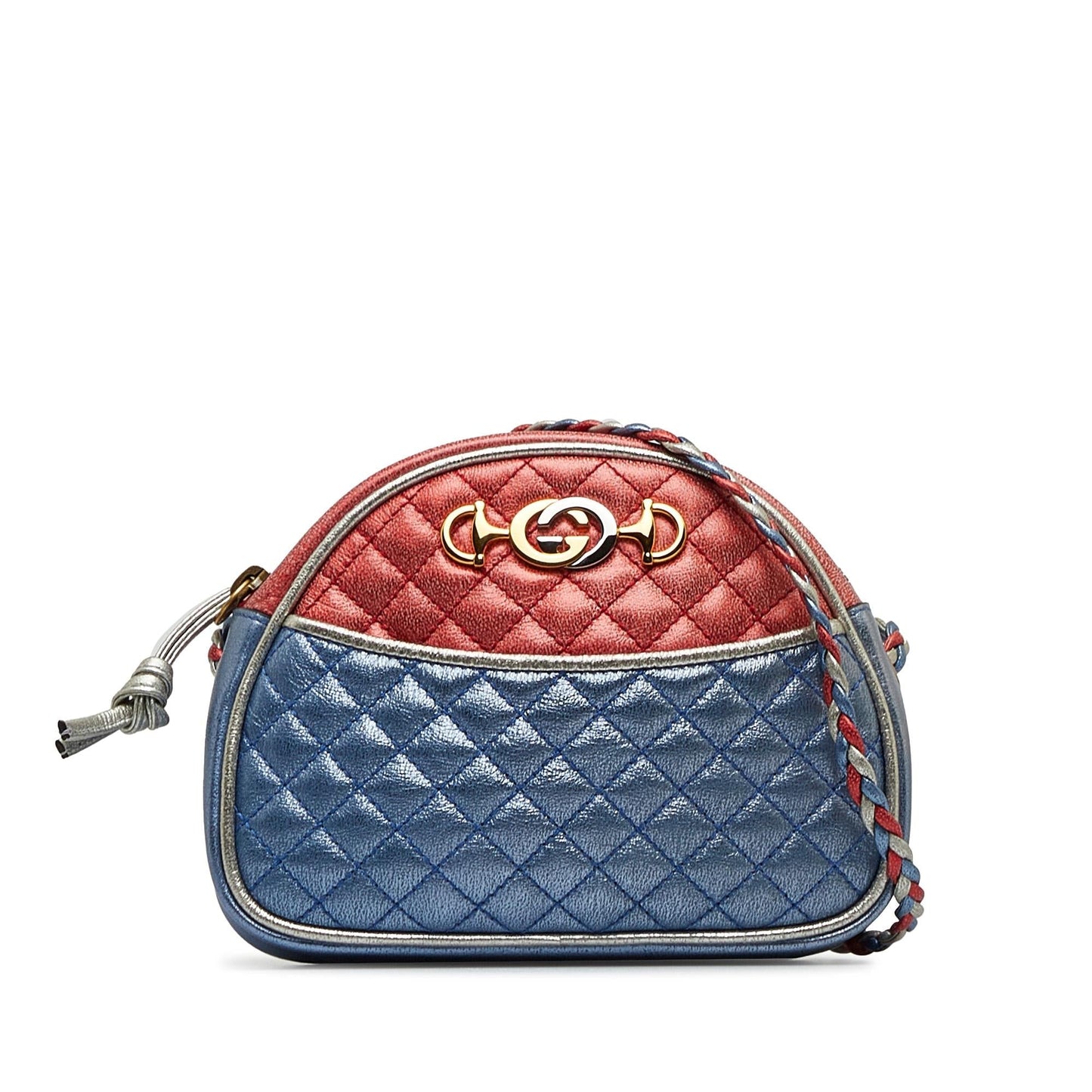 Gucci Trapuntata GG SHG-CT1I91 Calf Blue Red Mini Crossbody Bag