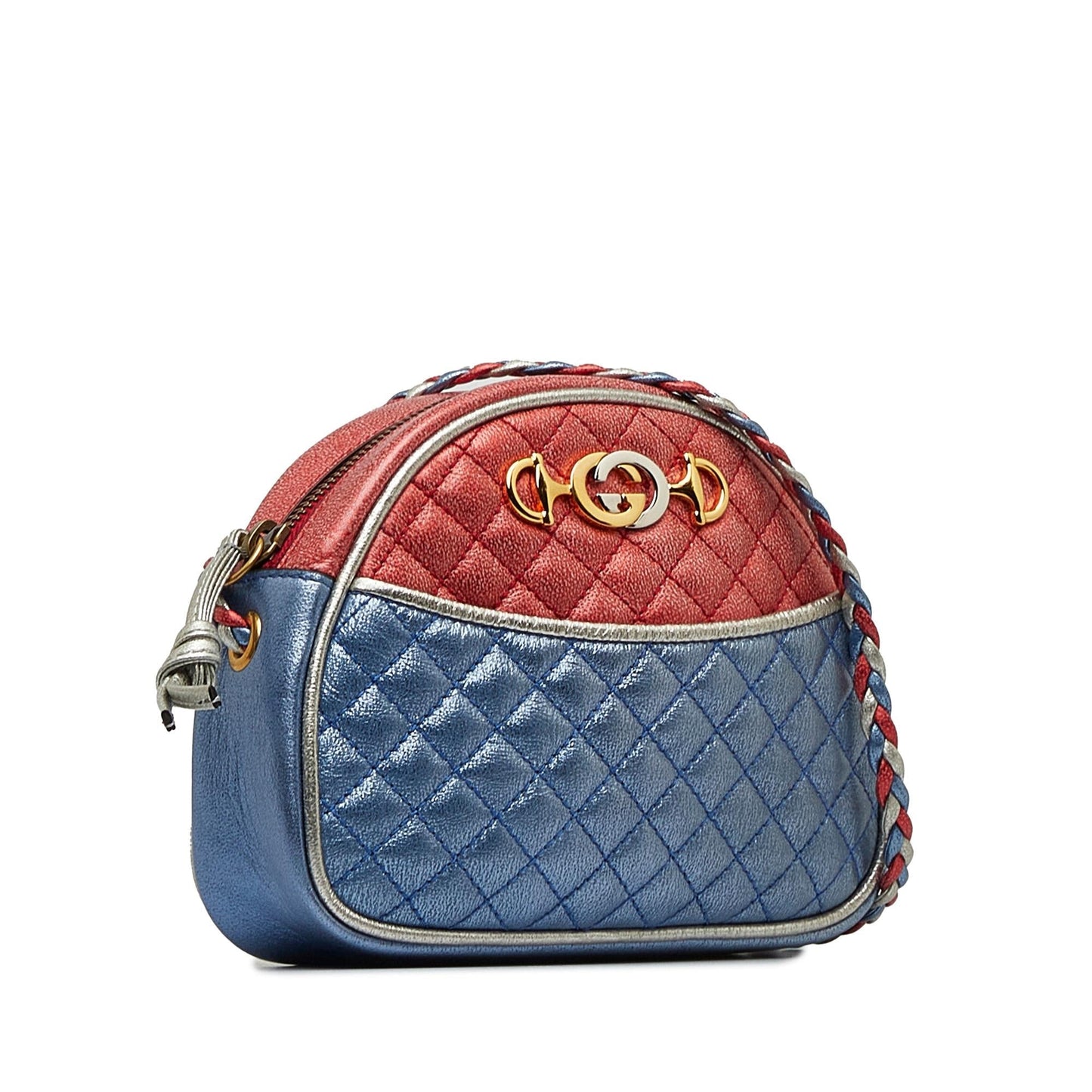 Gucci Trapuntata GG SHG-CT1I91 Calf Blue Red Mini Crossbody Bag