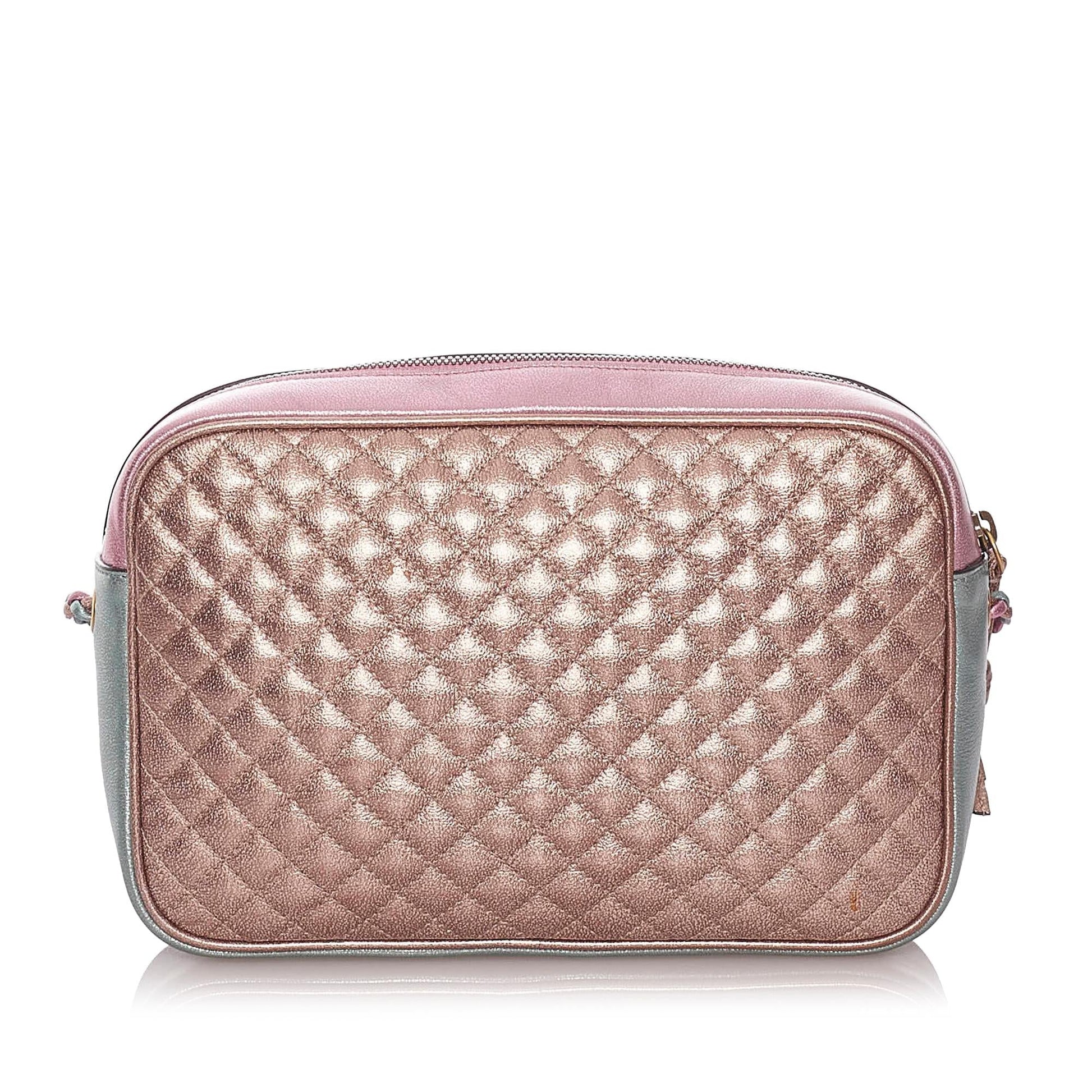 Gucci Trapuntata SHG Leather Calf Pink Green Crossbody Bag