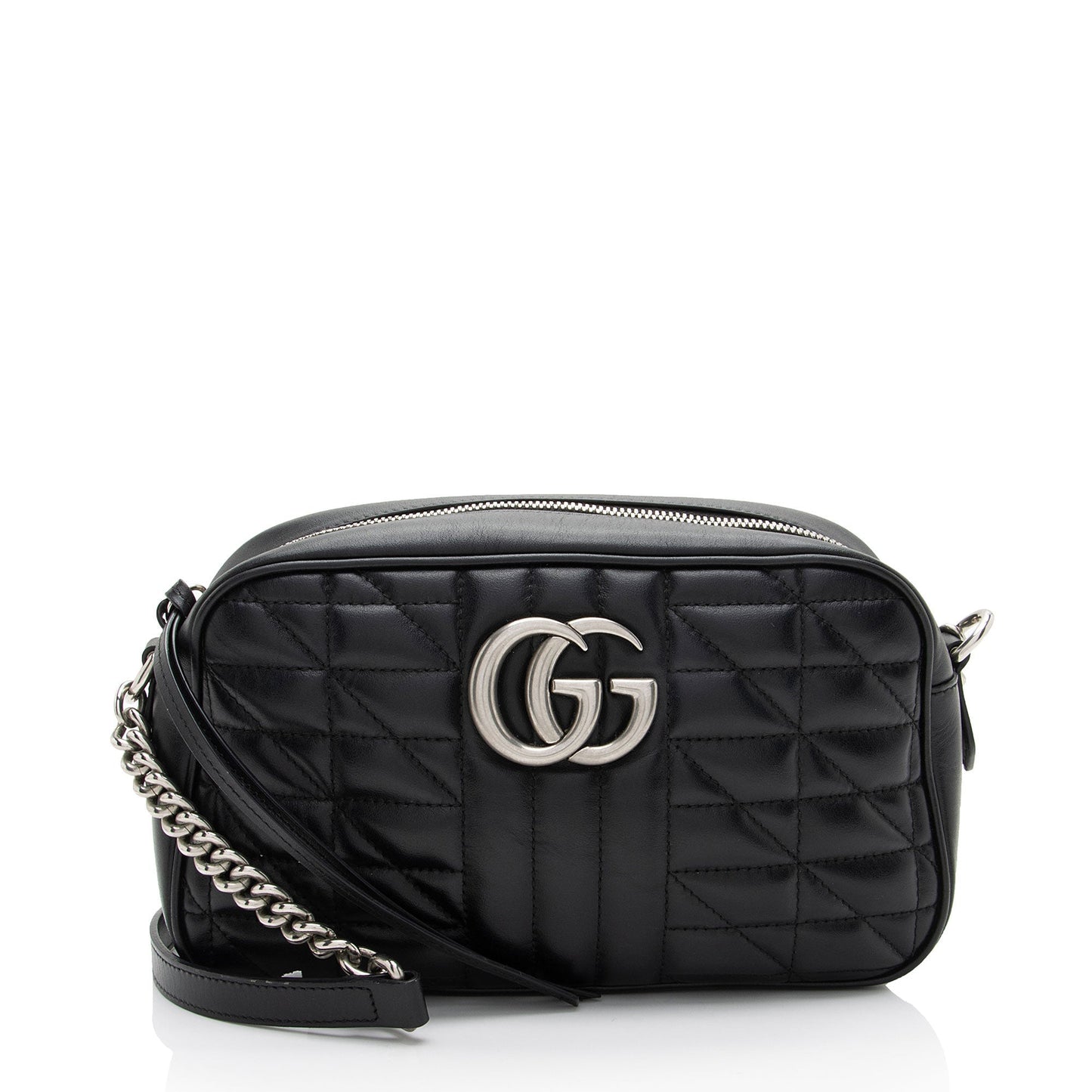 Gucci Mixed GG Marmont Aria SHF-9Mi1xp Matelasse Leather Black Small Crossbody Bag