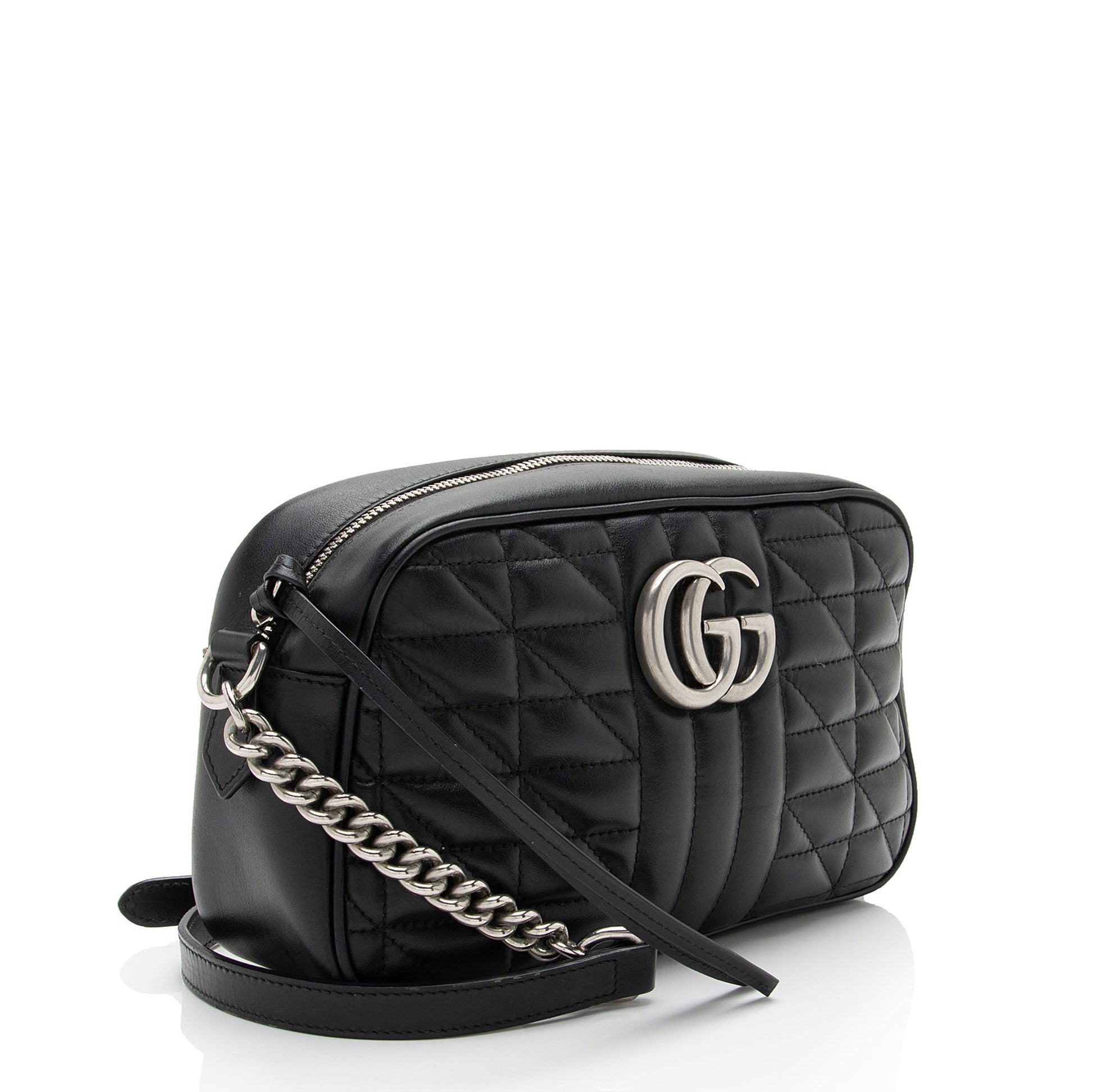Gucci Mixed GG Marmont Aria SHF-9Mi1xp Matelasse Leather Black Small Crossbody Bag
