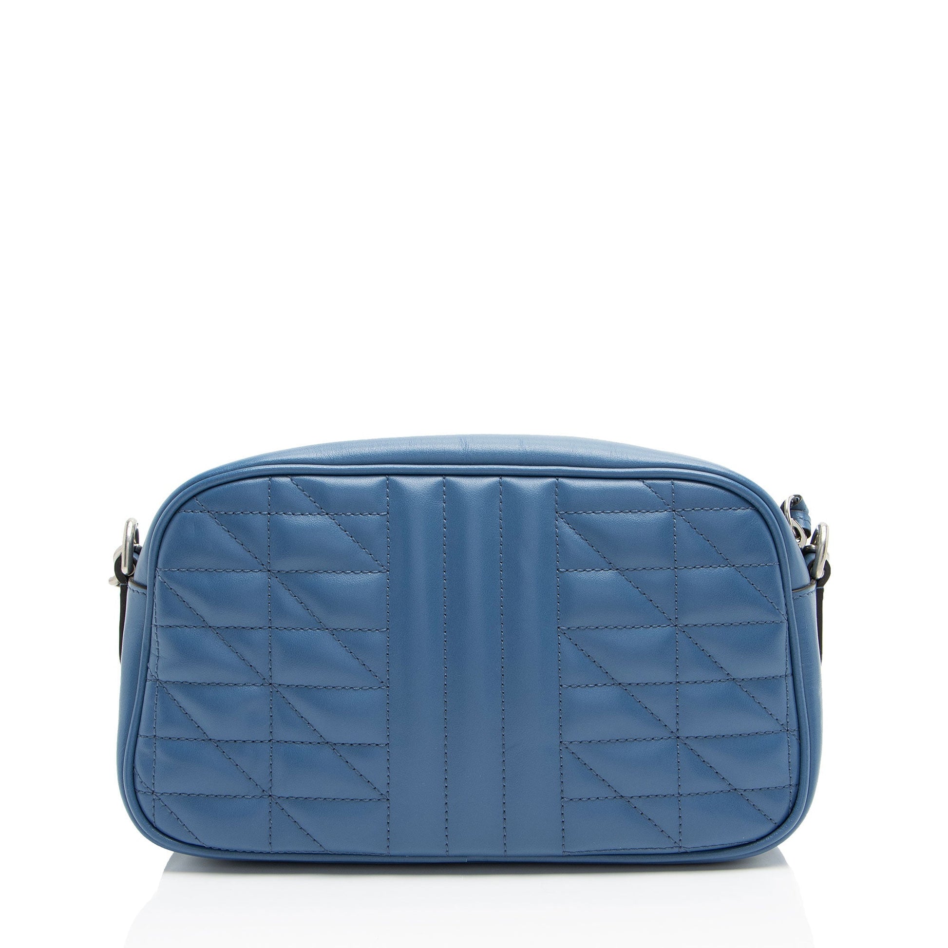 Gucci Mixed GG Marmont Aria Camera Matelasse Leather Blue Small Crossbody Bag