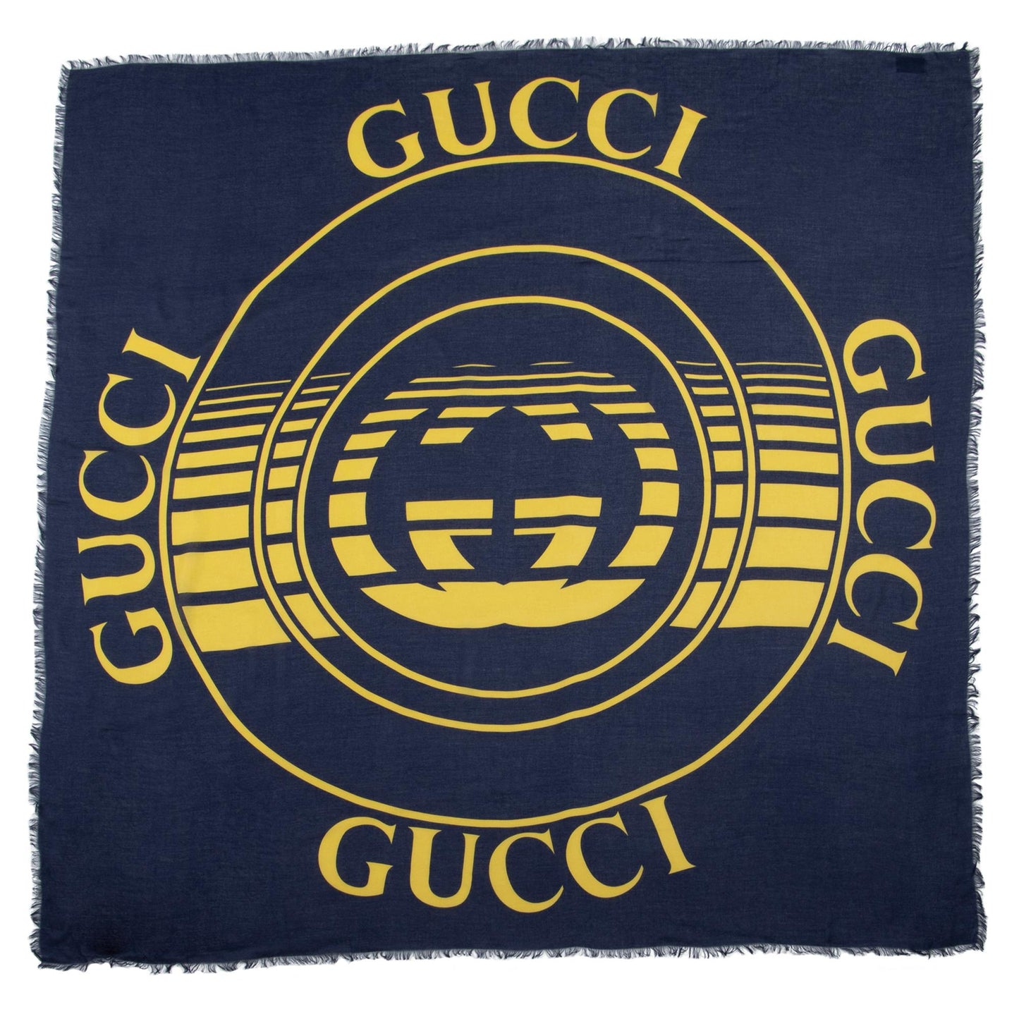 Gucci Modal Silk Interlocking G Target Blue Logo Handbag