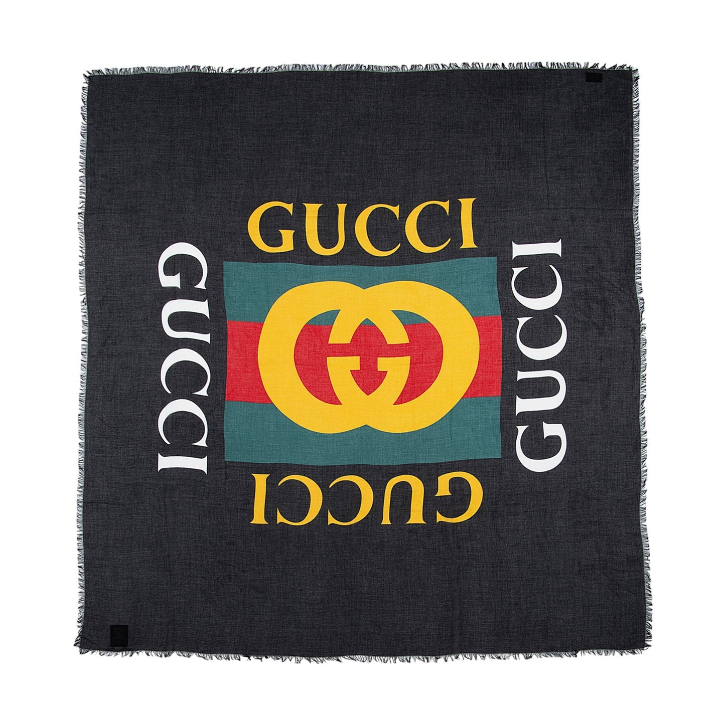 Gucci Modal Silk Interlocking G Web Black Logo Handbag