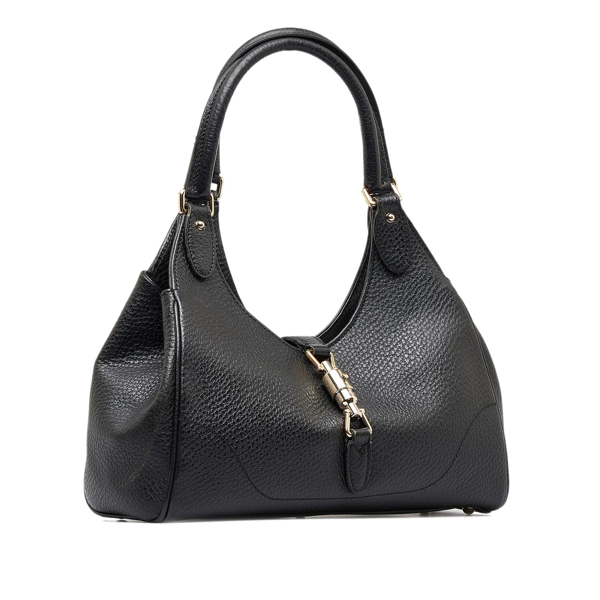 Gucci New Jackie SHG-QKS46s Calf Black Satchel Bag