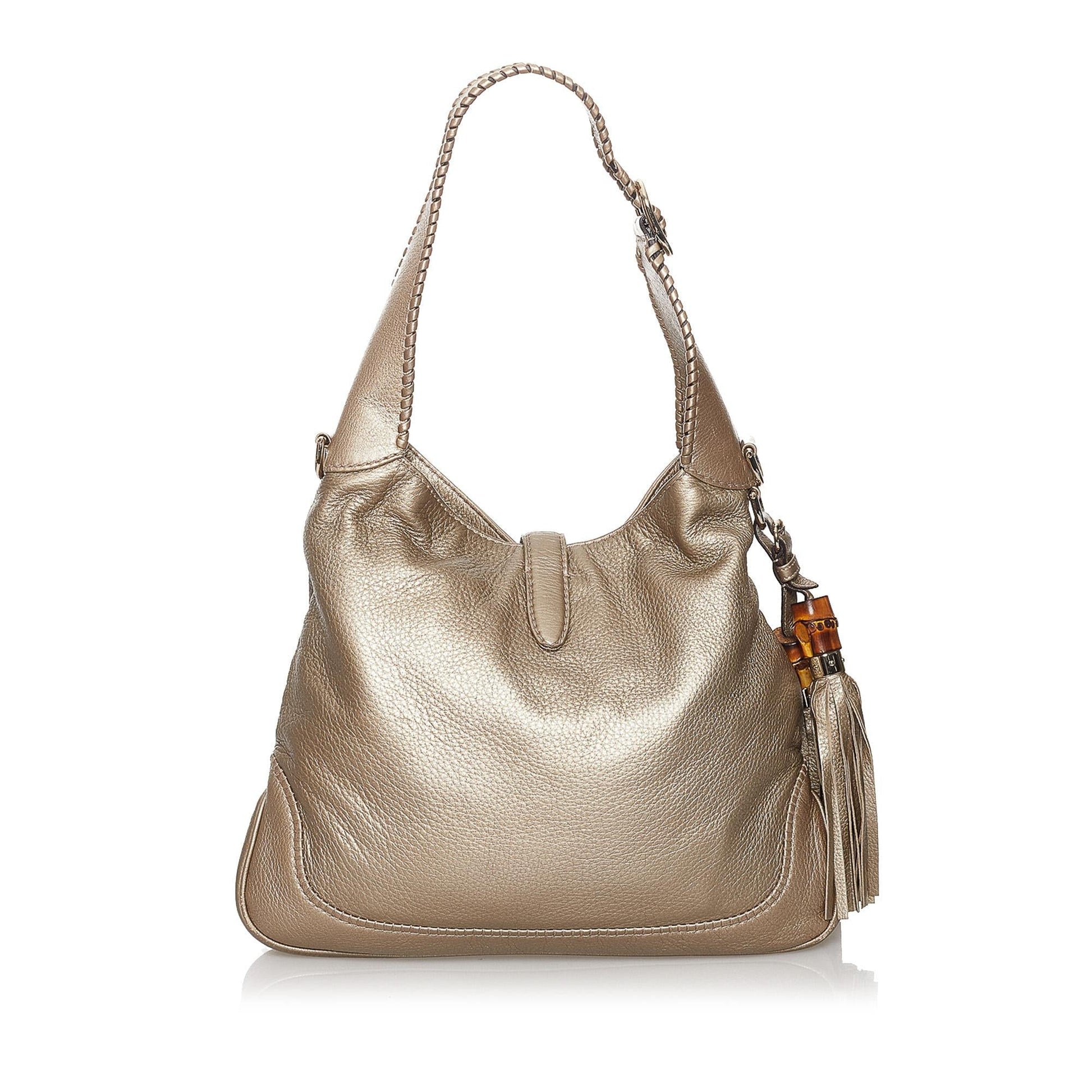 Gucci New Jackie SHG Leather Calf Gold Satchel Bag