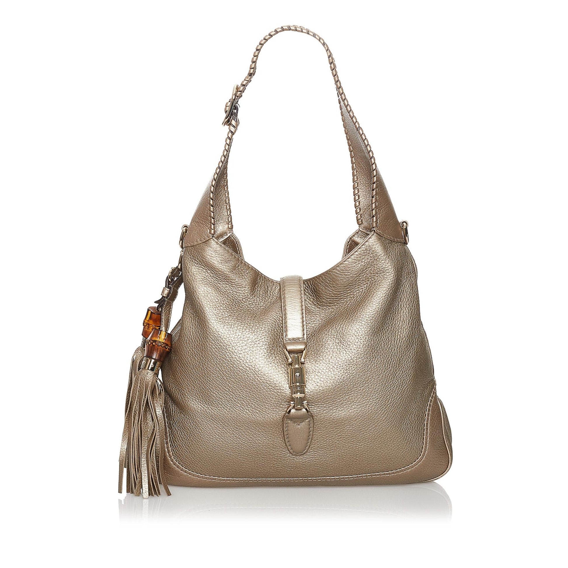 Gucci New Jackie SHG Leather Calf Gold Satchel Bag