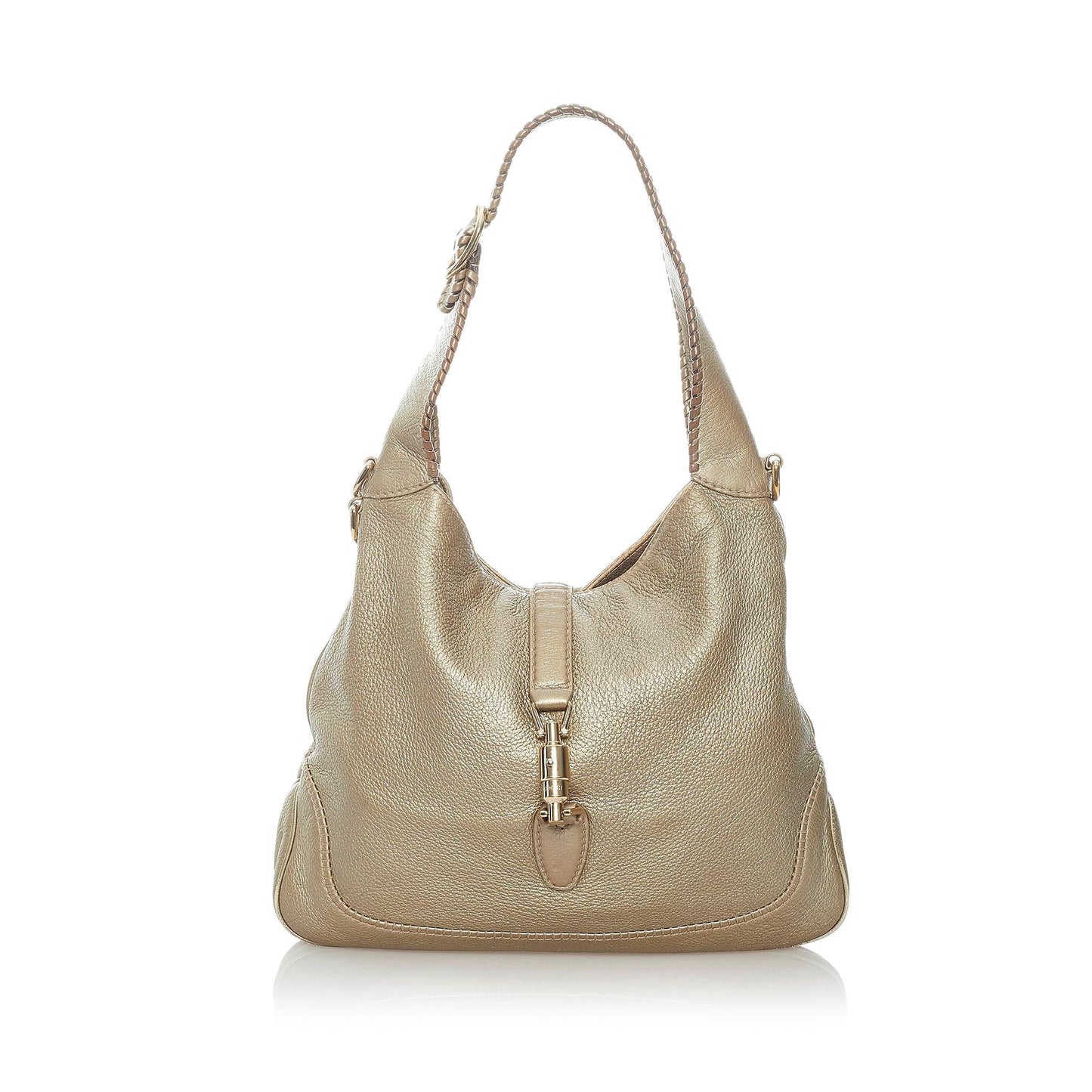 Gucci New Jackie SHG Leather Calf Silver Satchel Bag