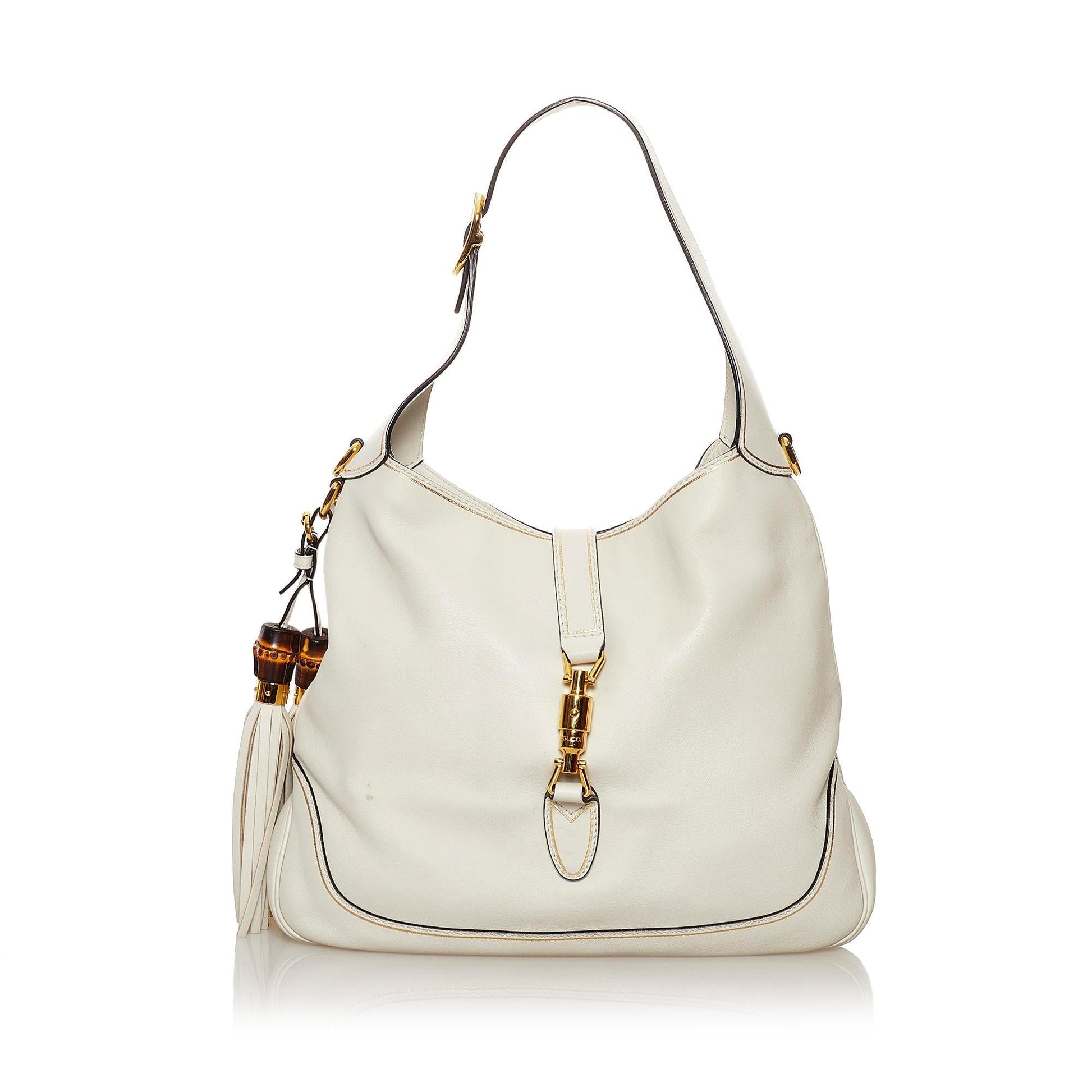 Gucci New Jackie SHG Leather Calf White Satchel Bag