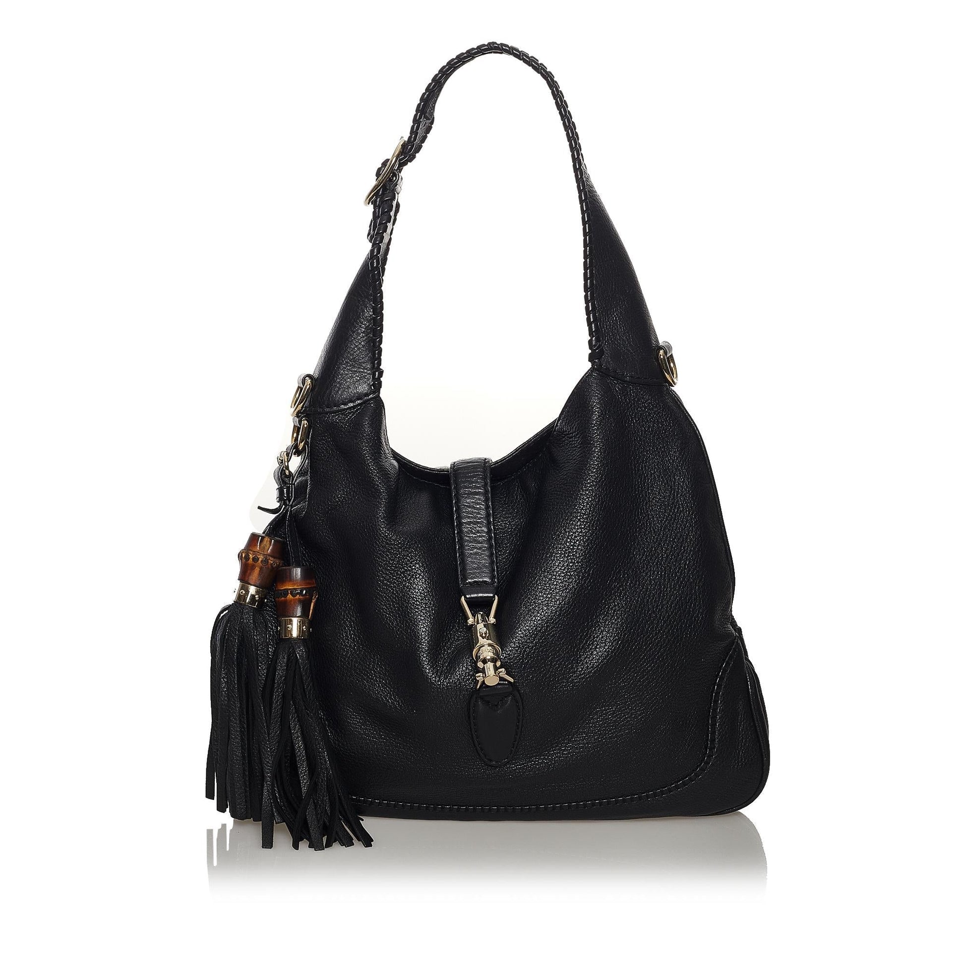 Gucci New Jackie SHG Leather Calf Black Satchel Bag