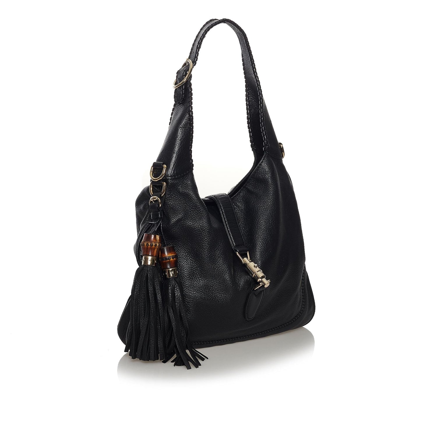 Gucci New Jackie SHG Leather Calf Black Satchel Bag