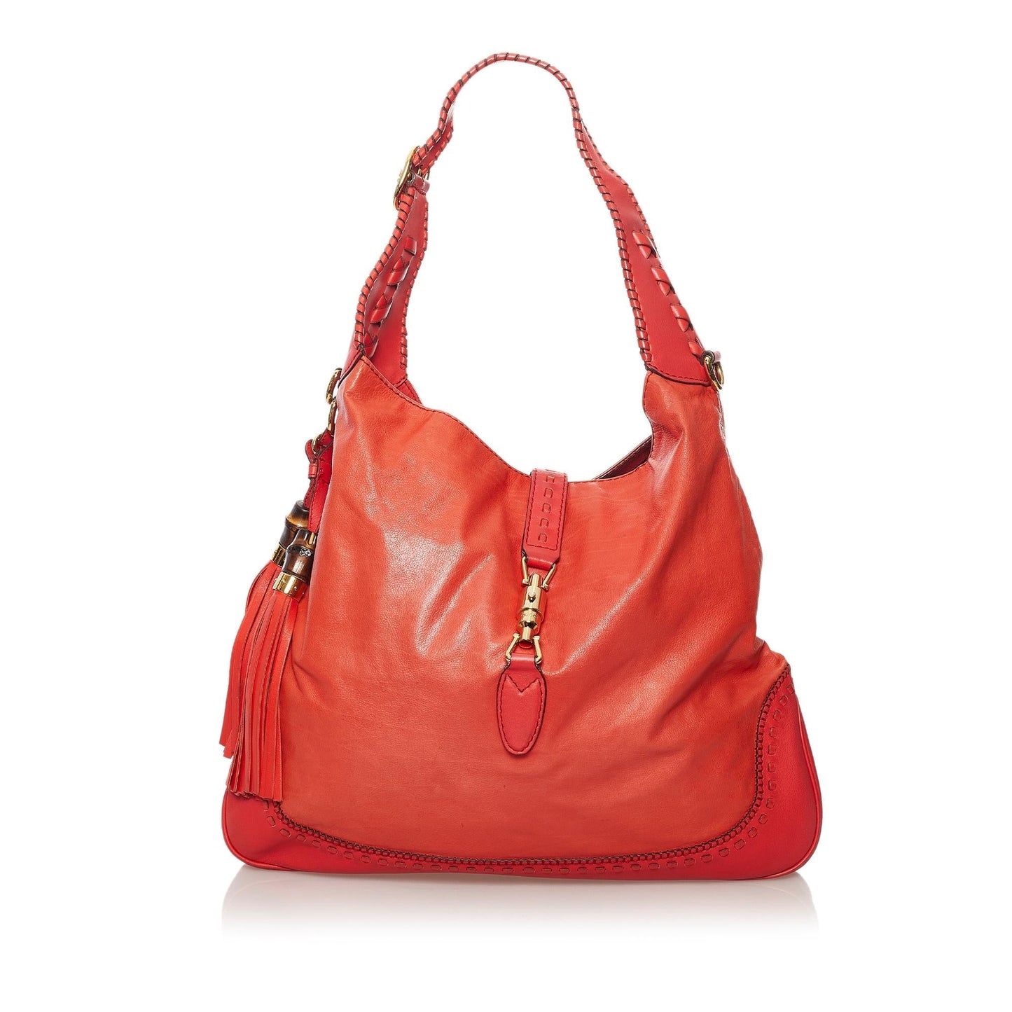 Gucci New Jackie SHG Leather Calf Red Shoulder Bag