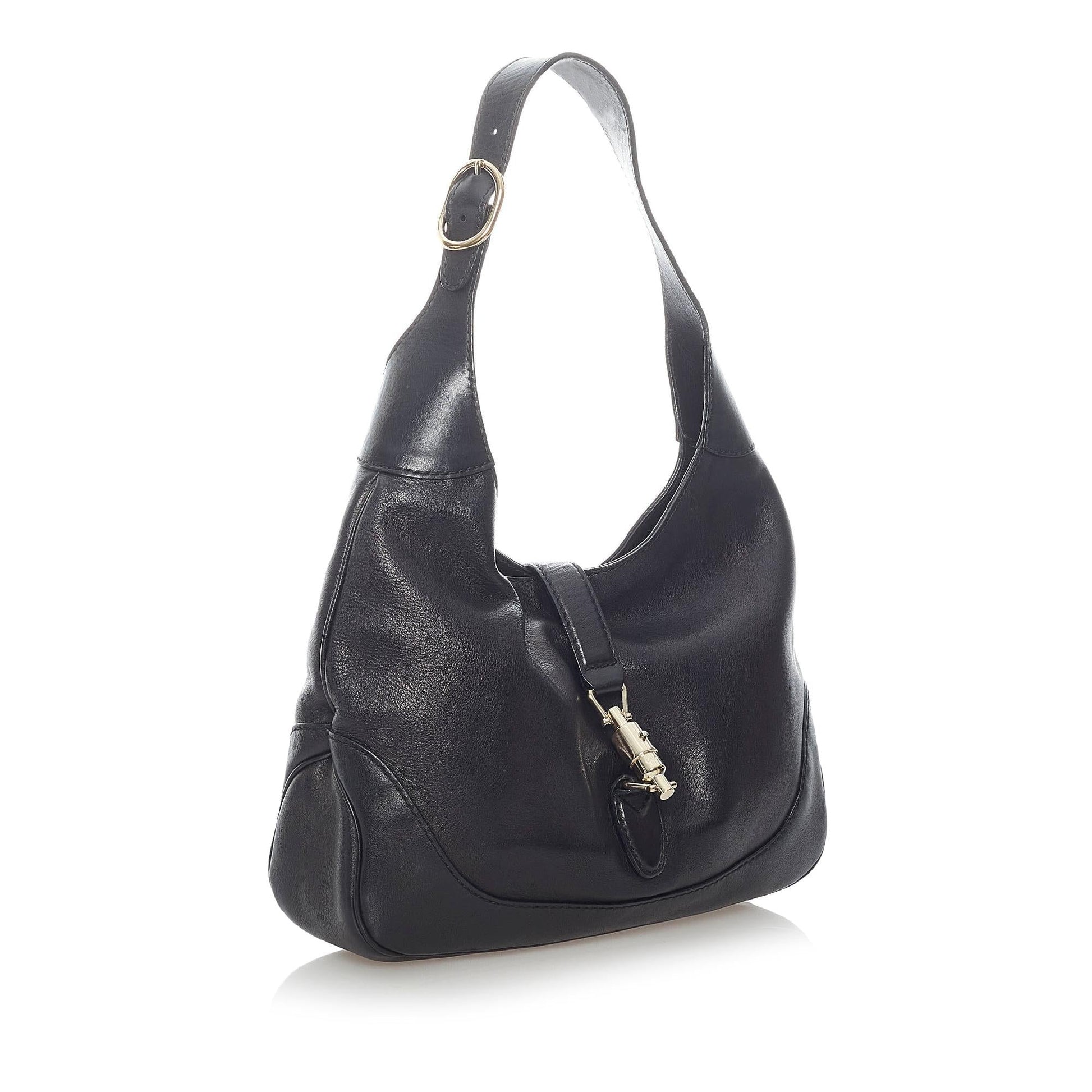 Gucci New Jackie SHG Leather Calf Black Shoulder Bag Bag Shg