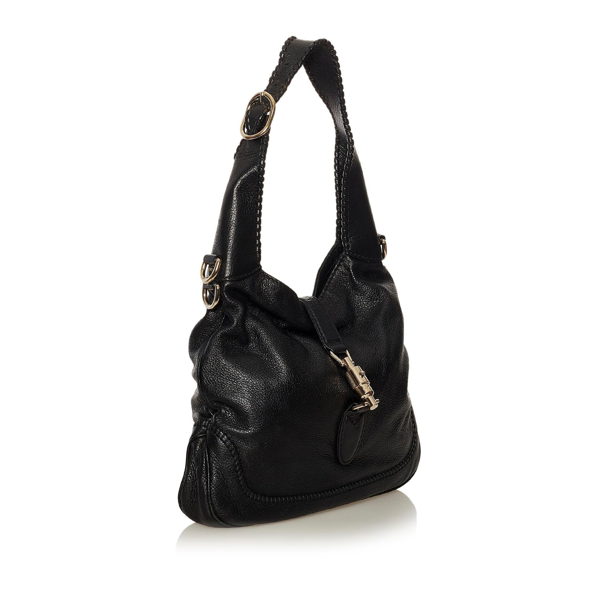 Gucci New Jackie SHG Leather Calf Black Shoulder Bag