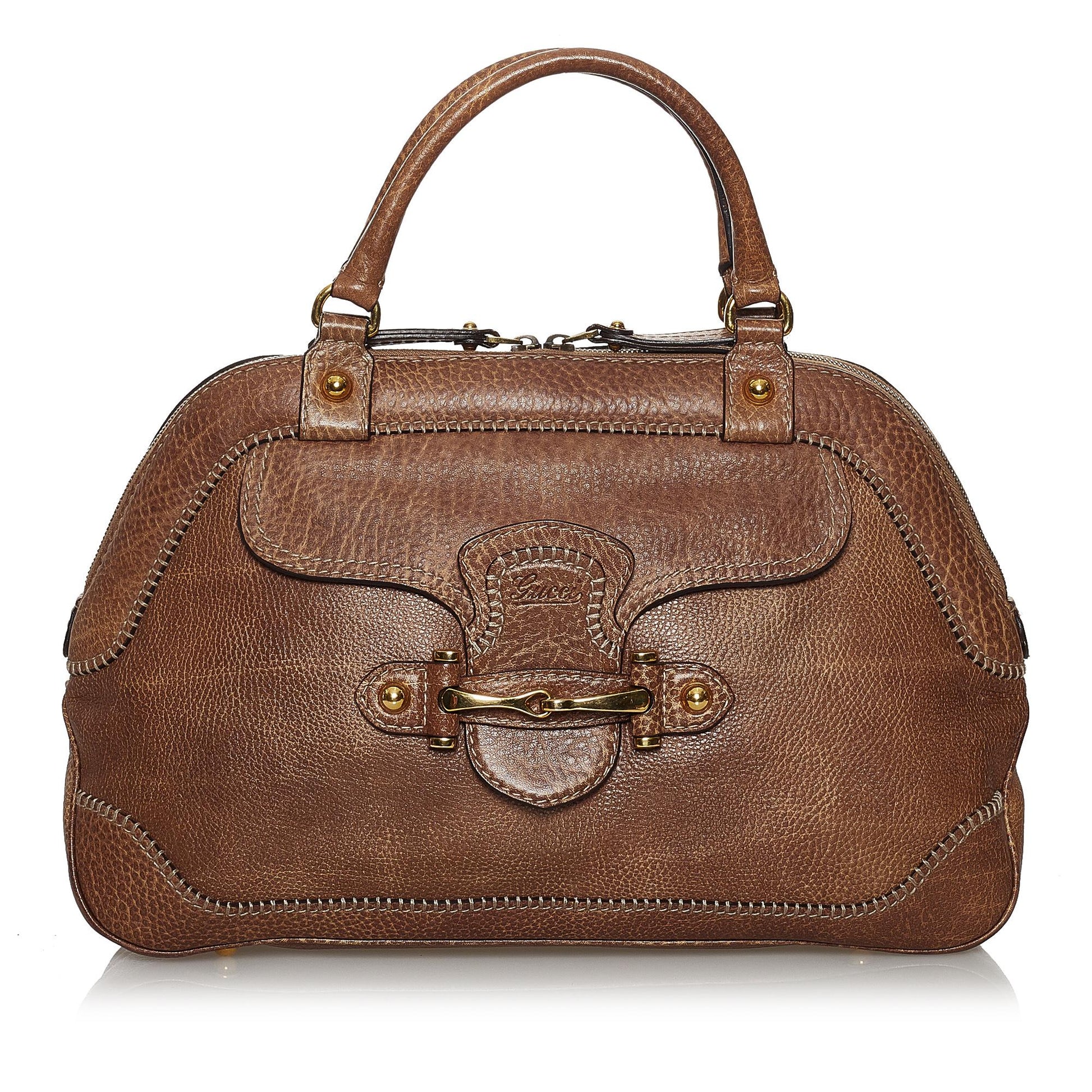Gucci New Pelham SHG Leather Calf Brown Satchel Bag