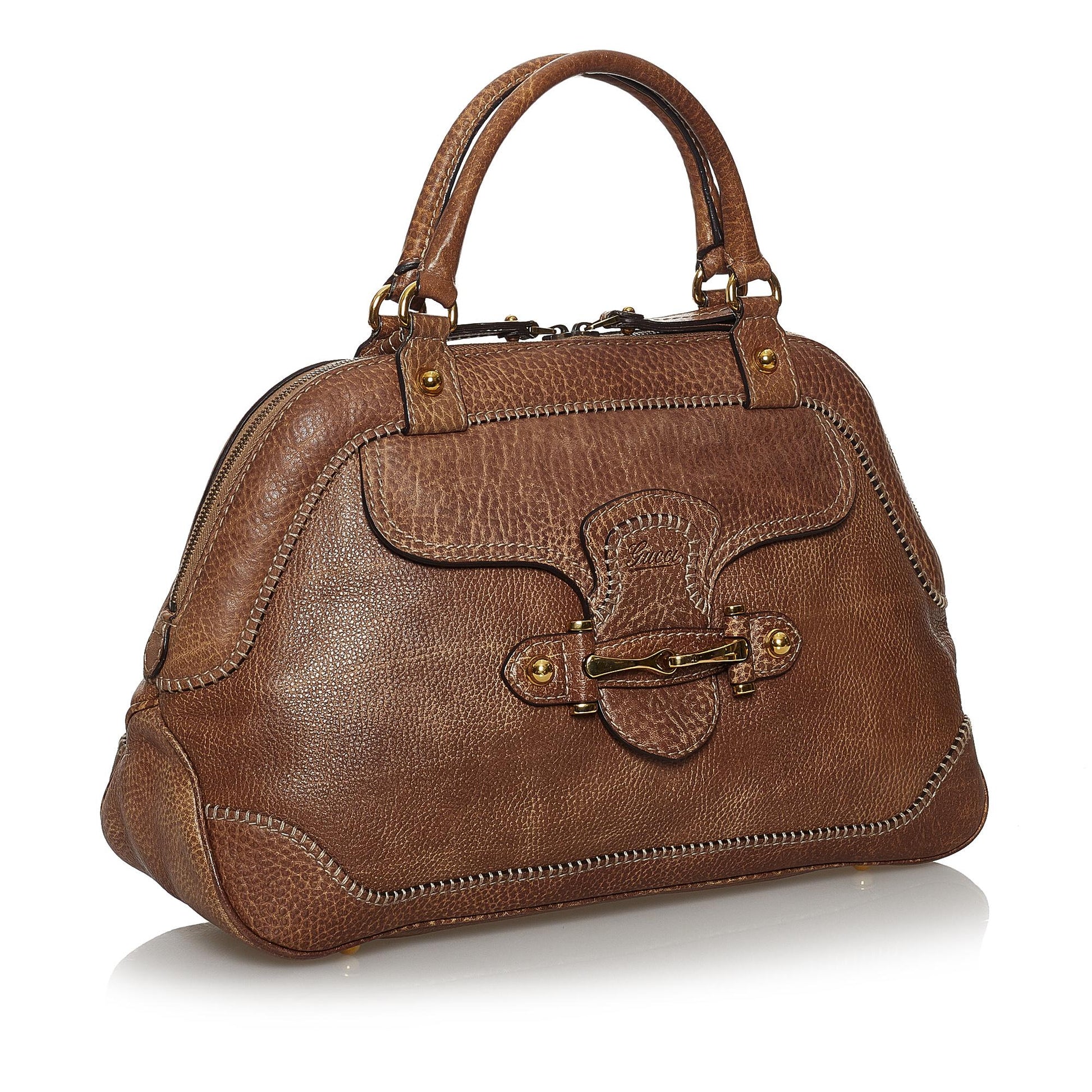 Gucci New Pelham SHG Leather Calf Brown Satchel Bag