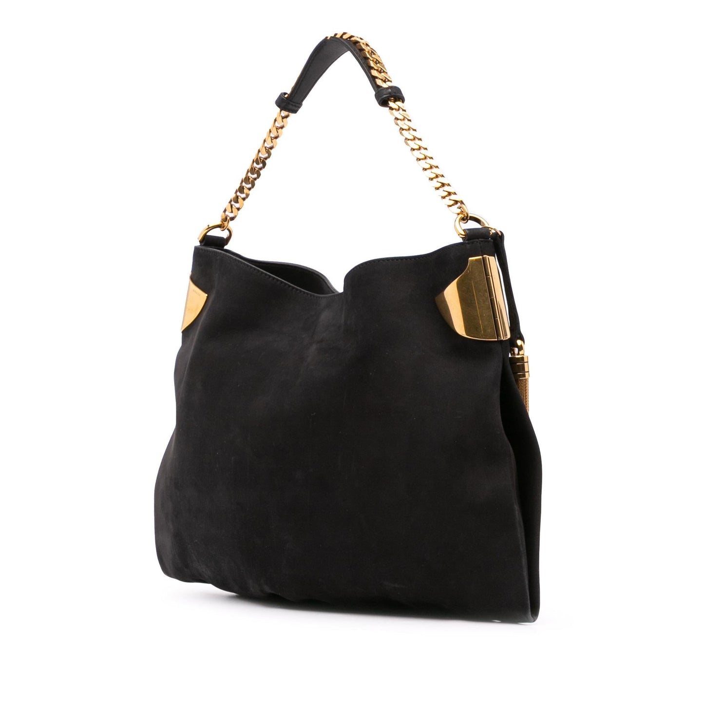 Gucci Nubuck Leather Black Shoulder Bag