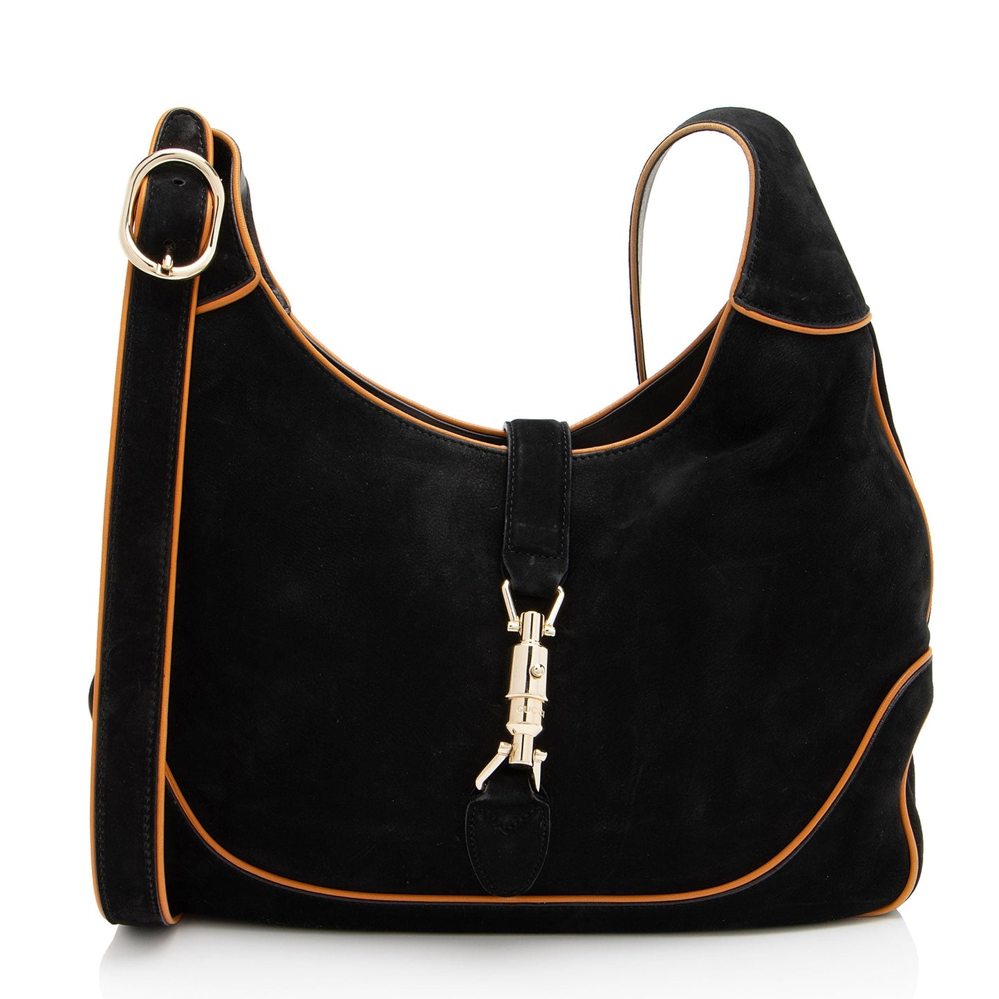 Gucci Nubuck Jackie SHF-IN61fj Leather Black Medium Shoulder Bag