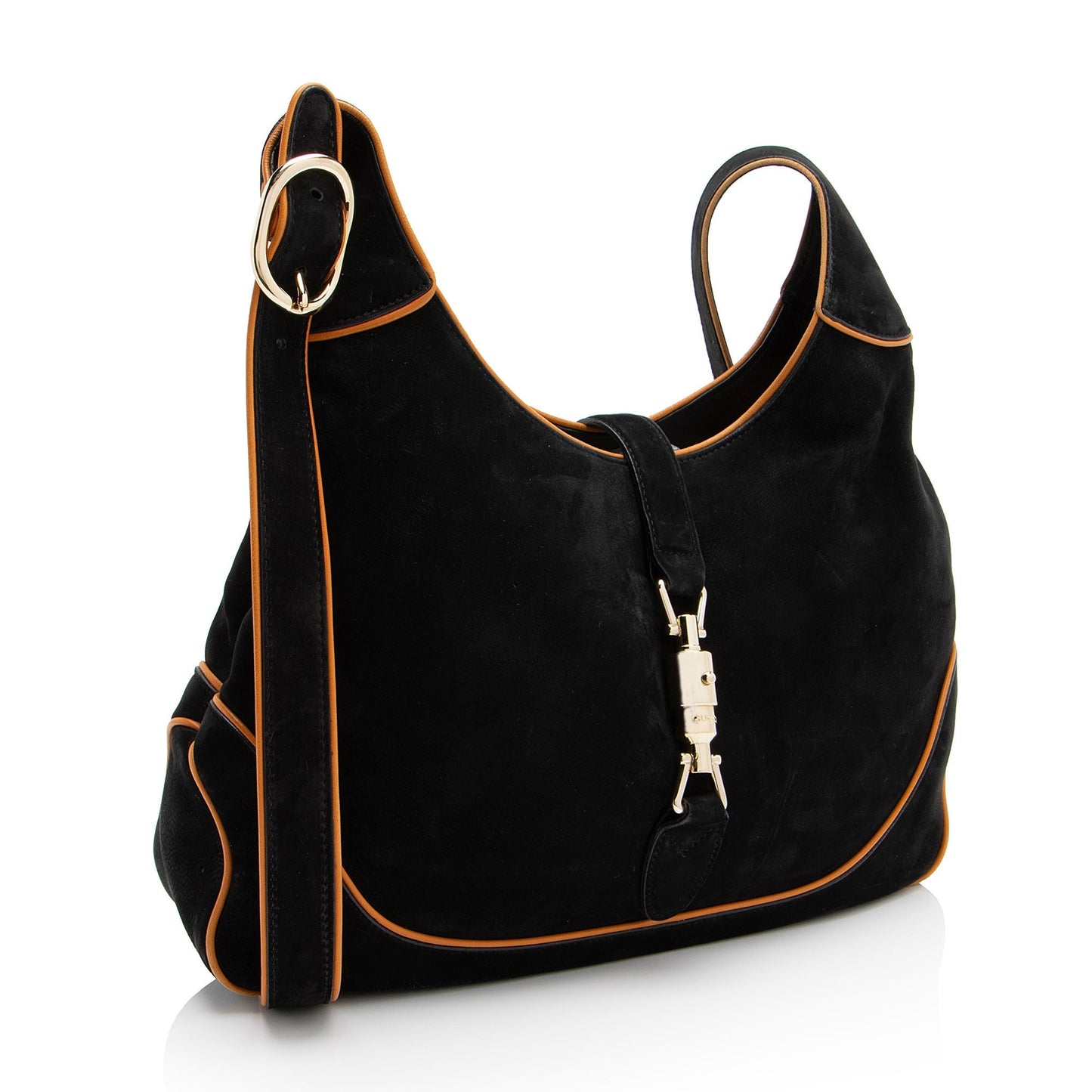 Gucci Nubuck Jackie SHF-IN61fj Leather Black Medium Shoulder Bag