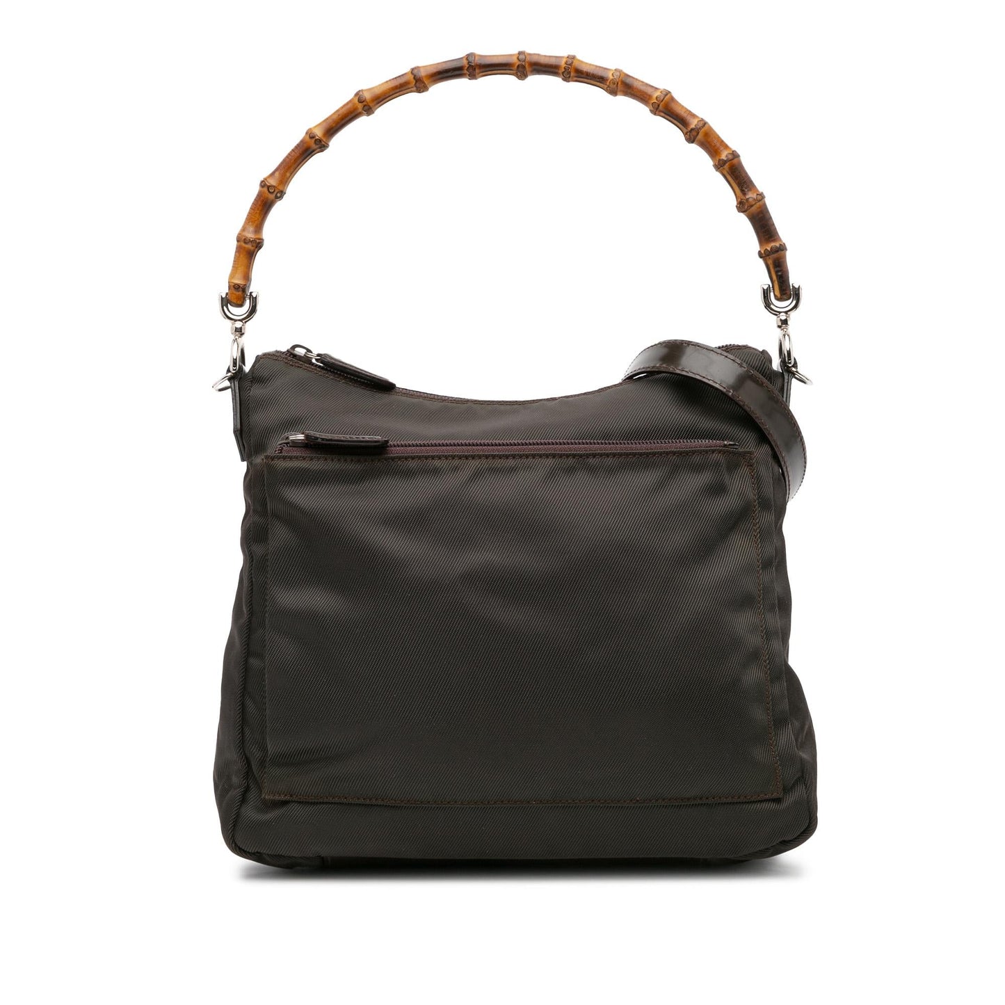 Gucci Bamboo Nylon Calf Brown Satchel Bag