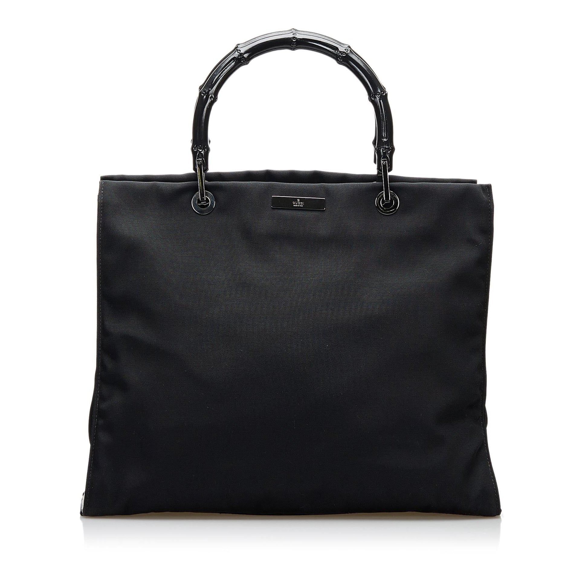 Gucci Bamboo SHG Nylon Black Tote Bag