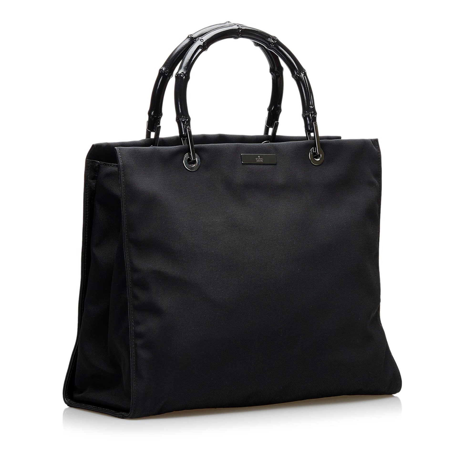 Gucci Bamboo SHG Nylon Black Tote Bag