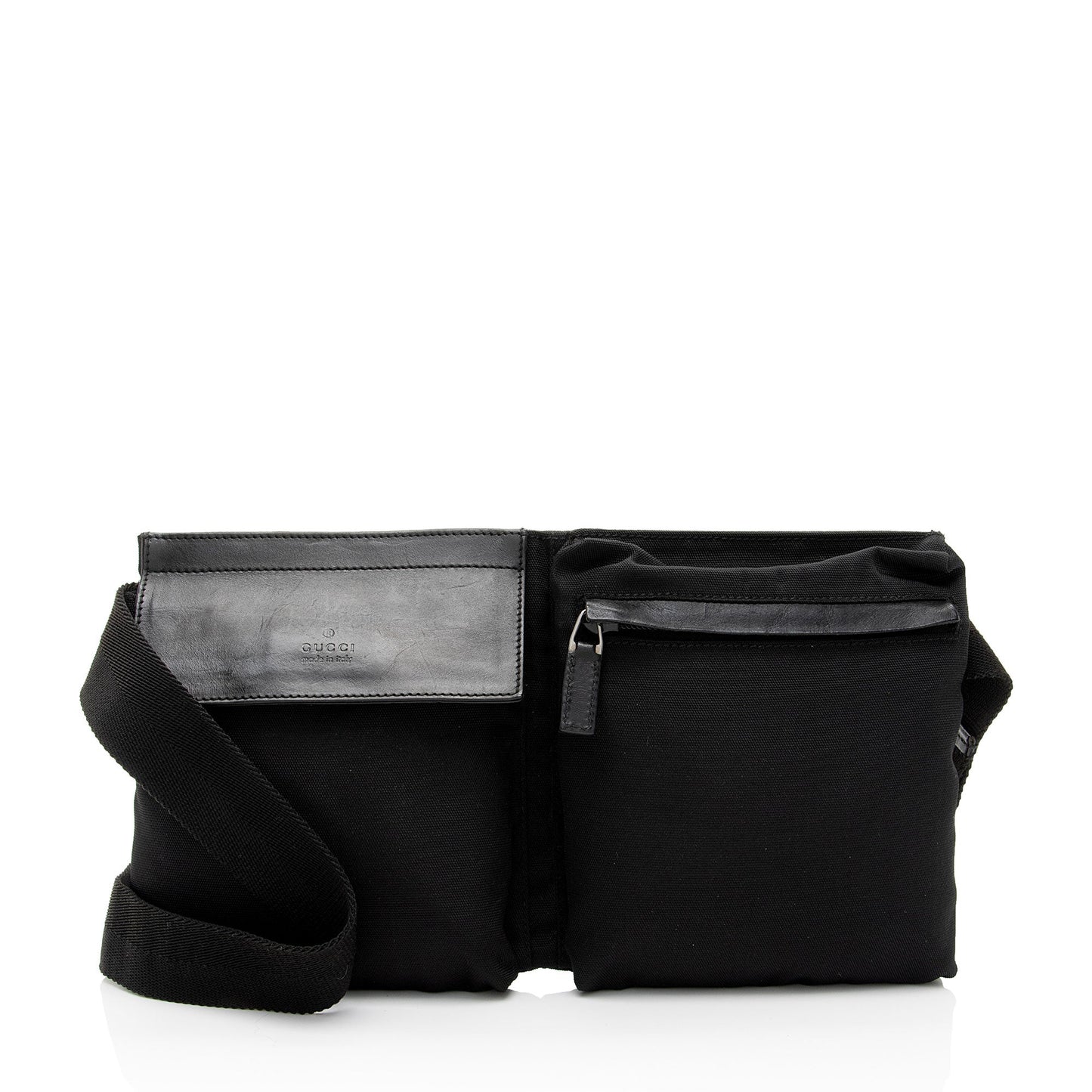 Gucci Belt Leather Canvas Black Accessory