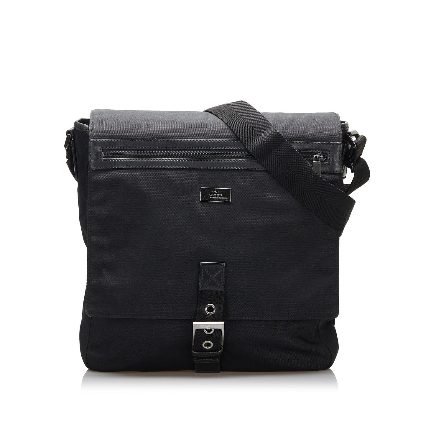 Gucci SHG-I5GlGn Nylon Black Crossbody Bag