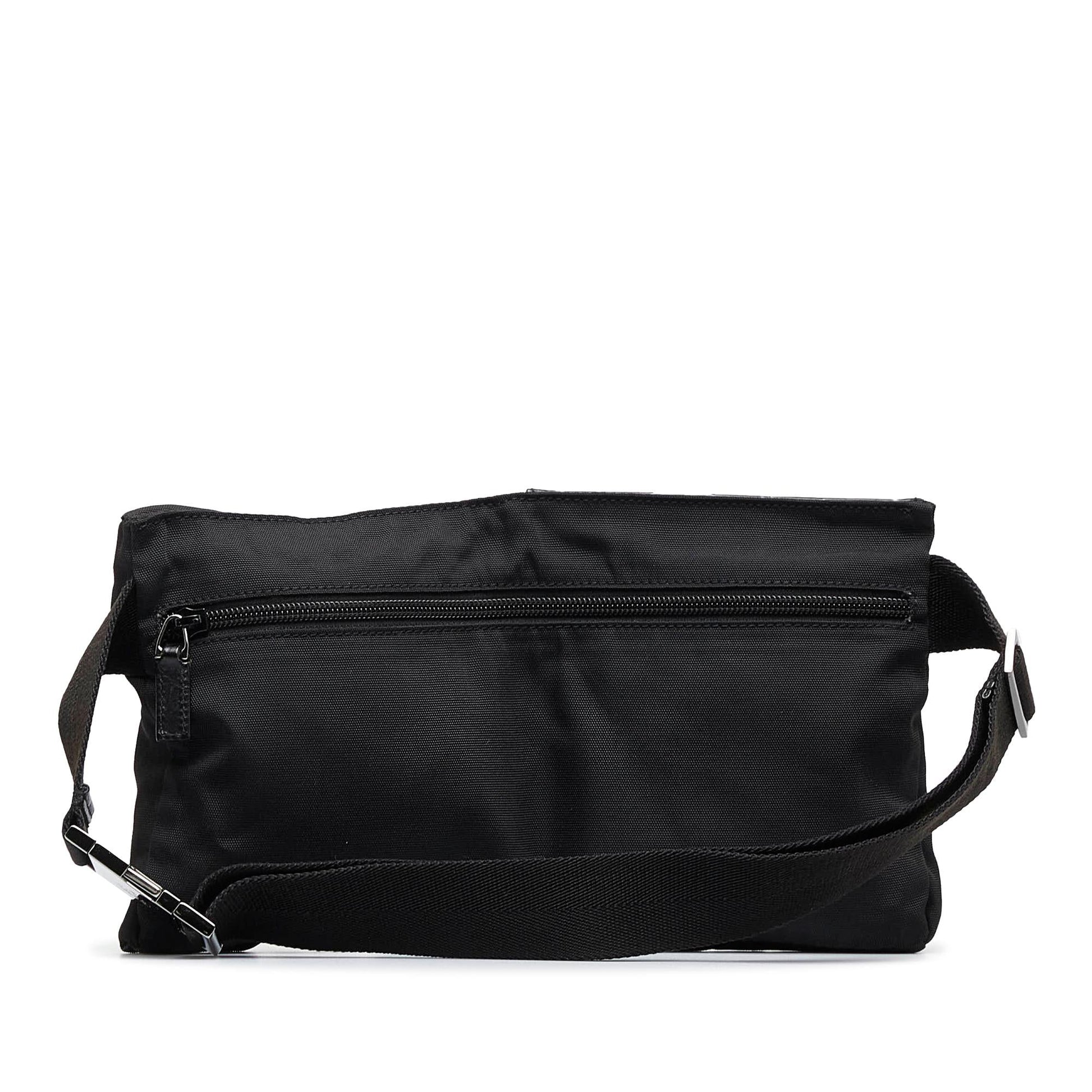 Gucci Double Pocket Belt SHG-CAEYaO Nylon Calf Black Accessory