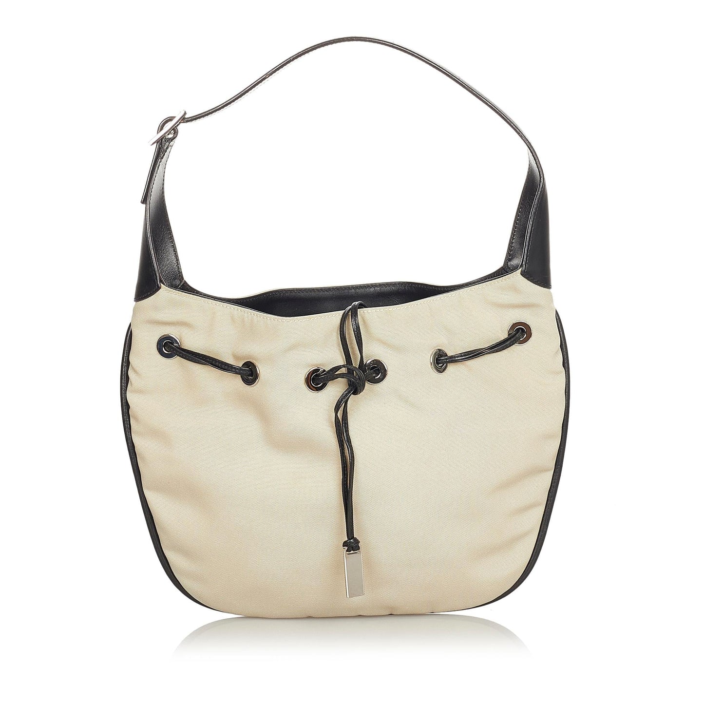 Gucci Drawstring SHG Nylon Calf Black Brown Jewelry