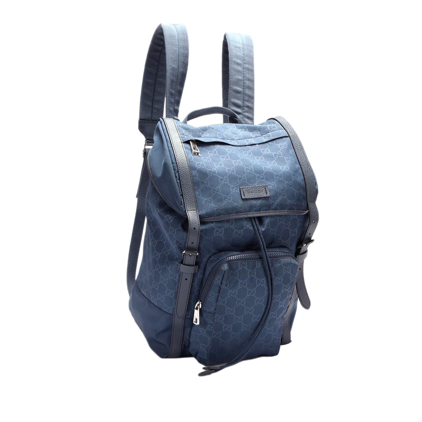 Gucci Guccissima Backpack SHG-f2n9qE Nylon Calf Black Blue