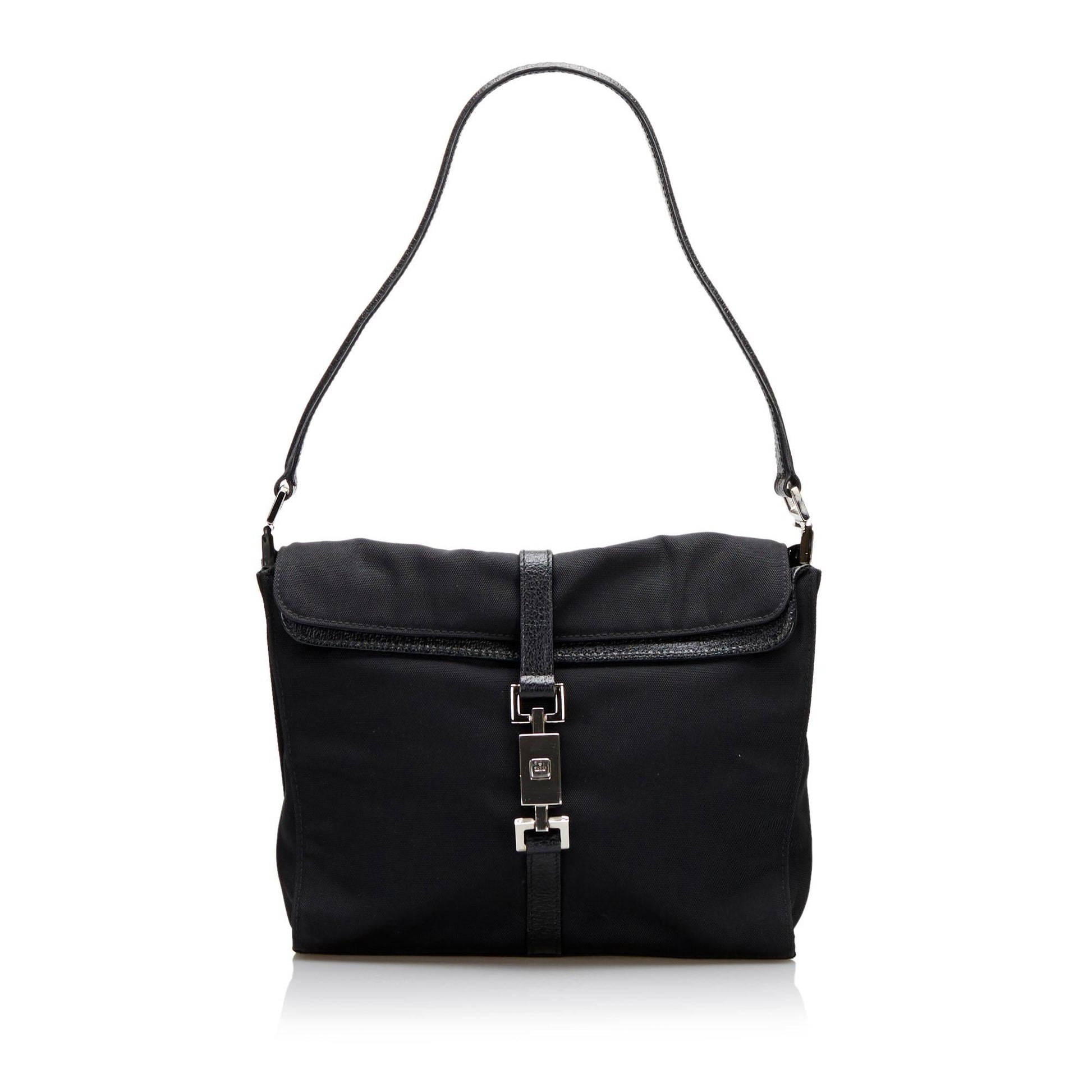 Gucci Jackie SHG-c1Jvvt Nylon Black Shoulder Bag
