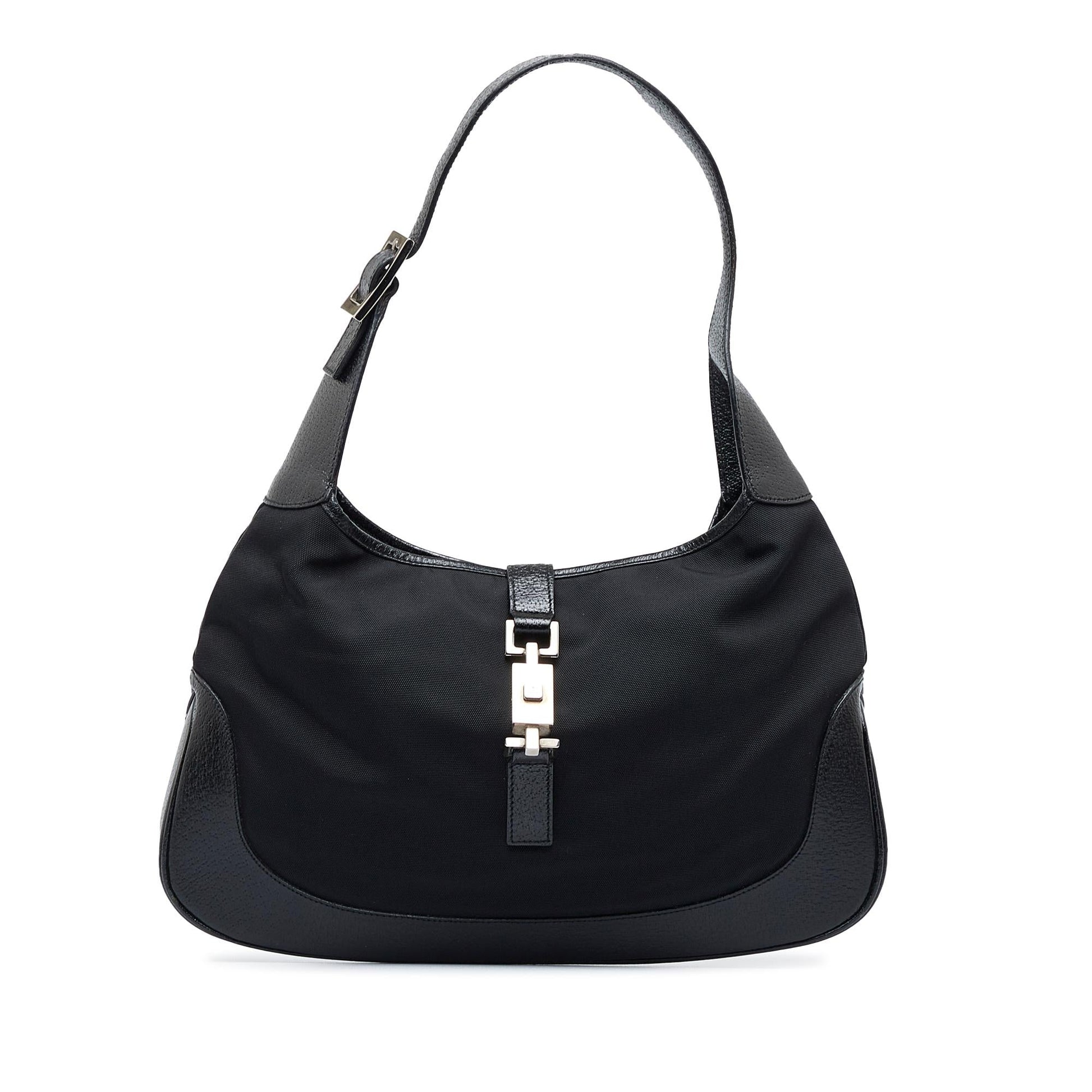 Gucci Jackie SHG-vCEKcj Nylon Calf Black Shoulder Bag