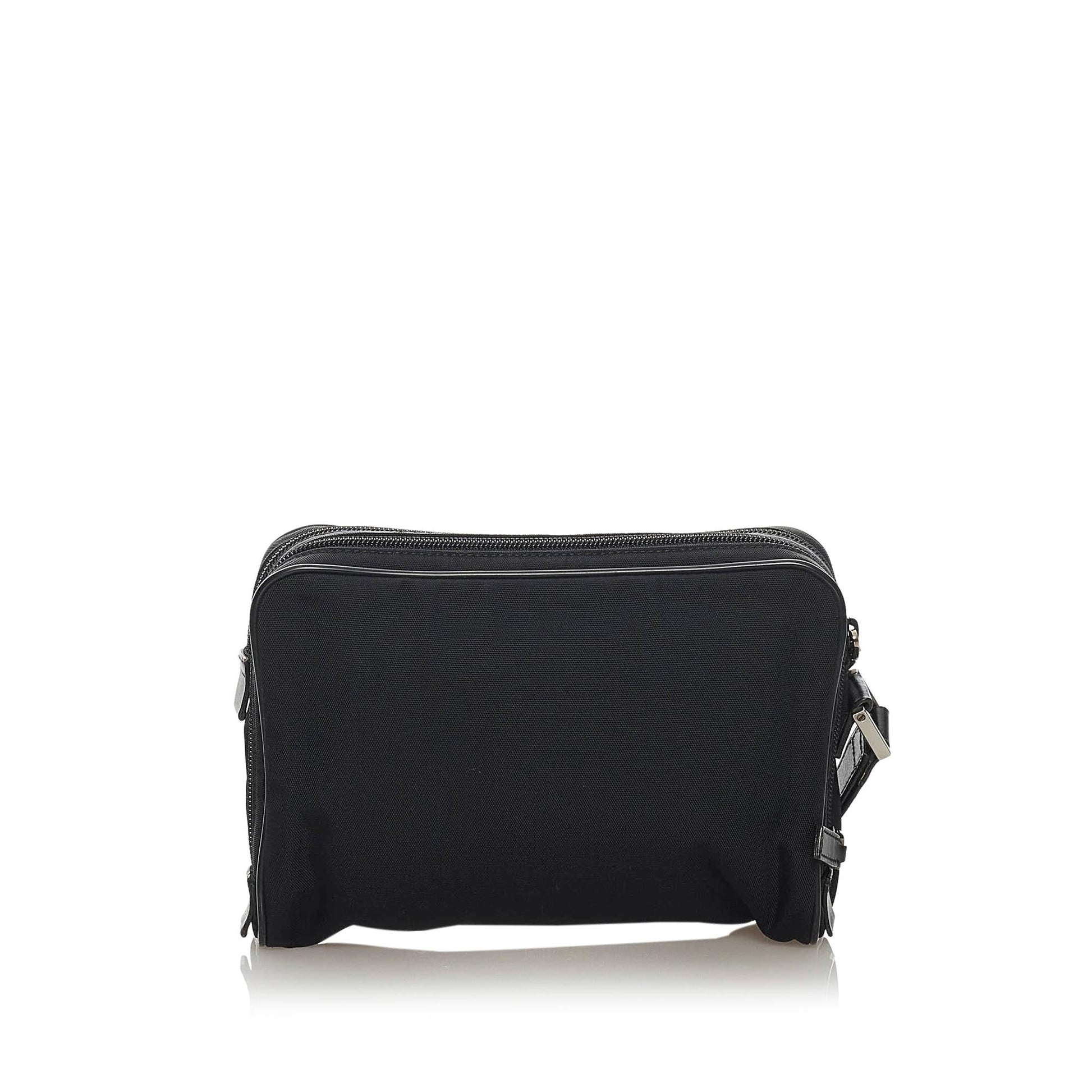 Gucci Pouch SHG Nylon Calf Black Handbag