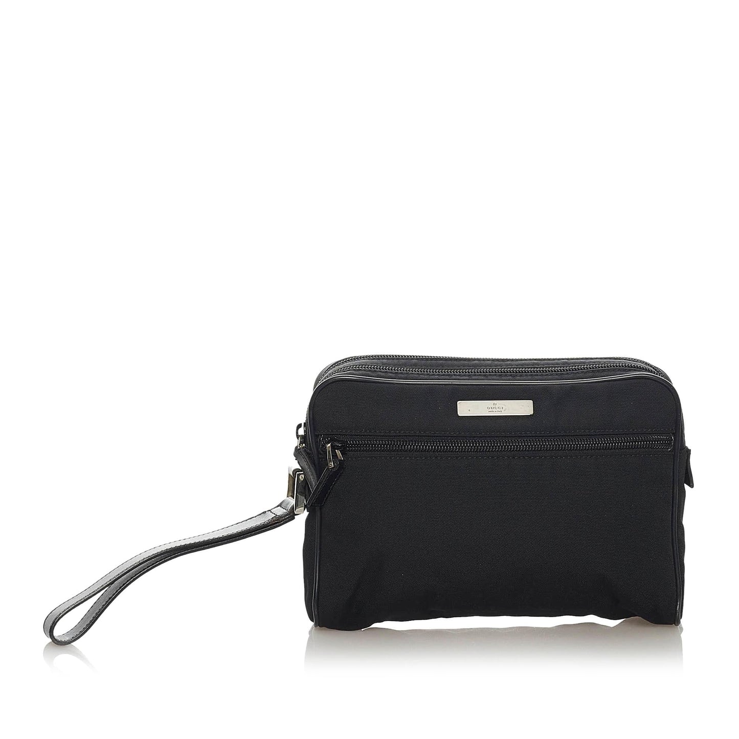 Gucci Pouch SHG Nylon Calf Black Handbag