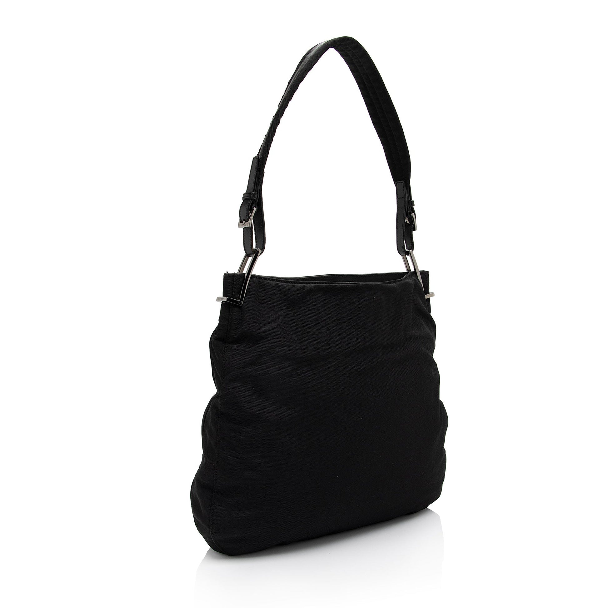 Gucci SHF-e5Iktp Leather Nylon Black Shoulder Bag