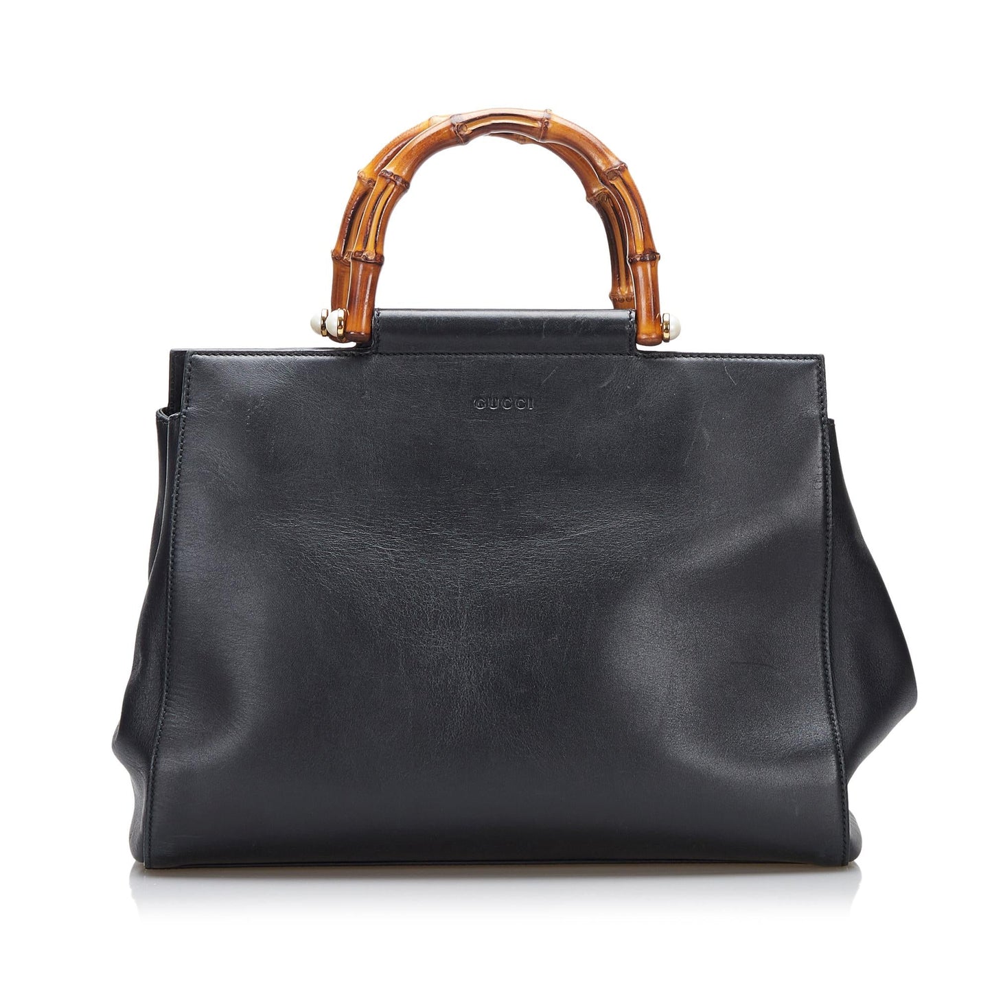 Gucci Nymphaea SHG-GQqhrS Calf Black Satchel Bag