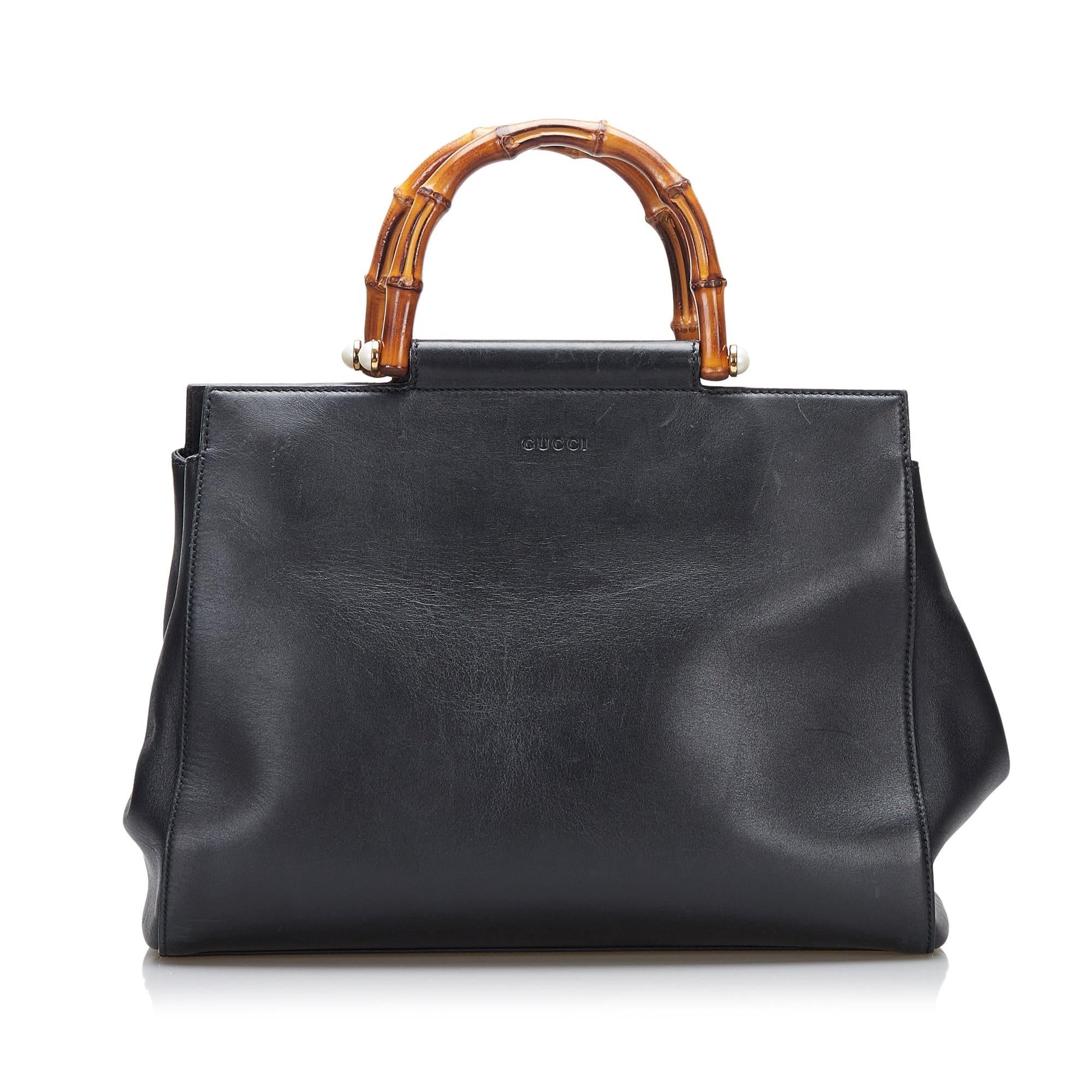 Gucci Nymphaea SHG-GQqhrS Calf Black Satchel Bag