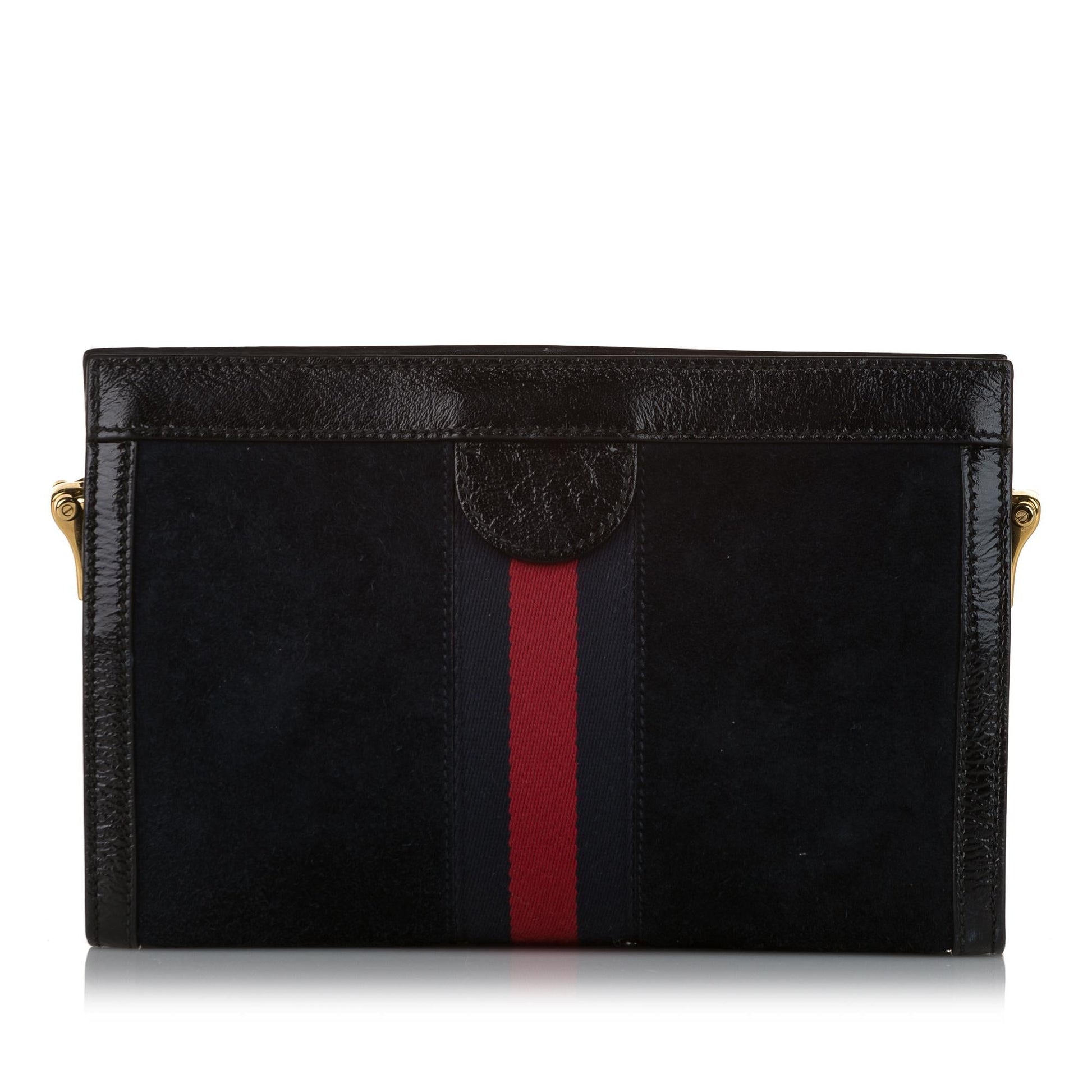 Gucci Ophidia Dragon SHG Suede Black Crossbody Bag