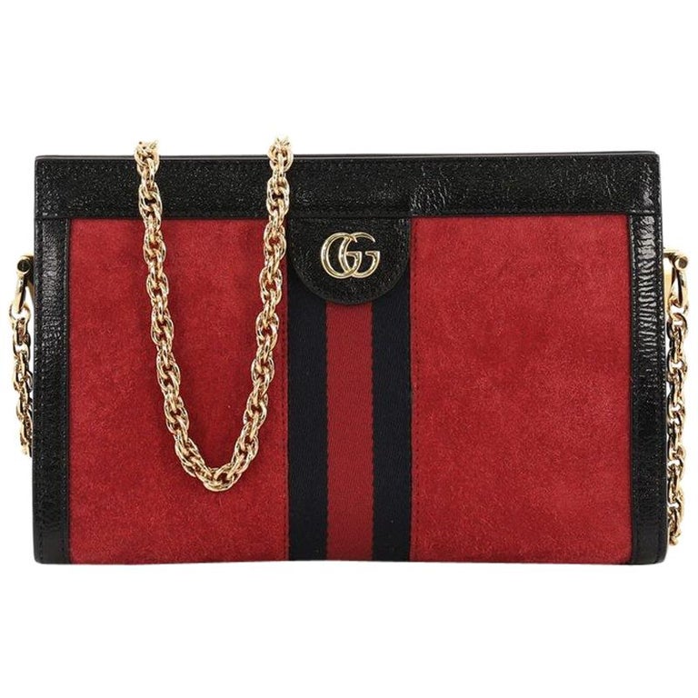 Gucci Ophidia Suede Chain Shoulder Bag