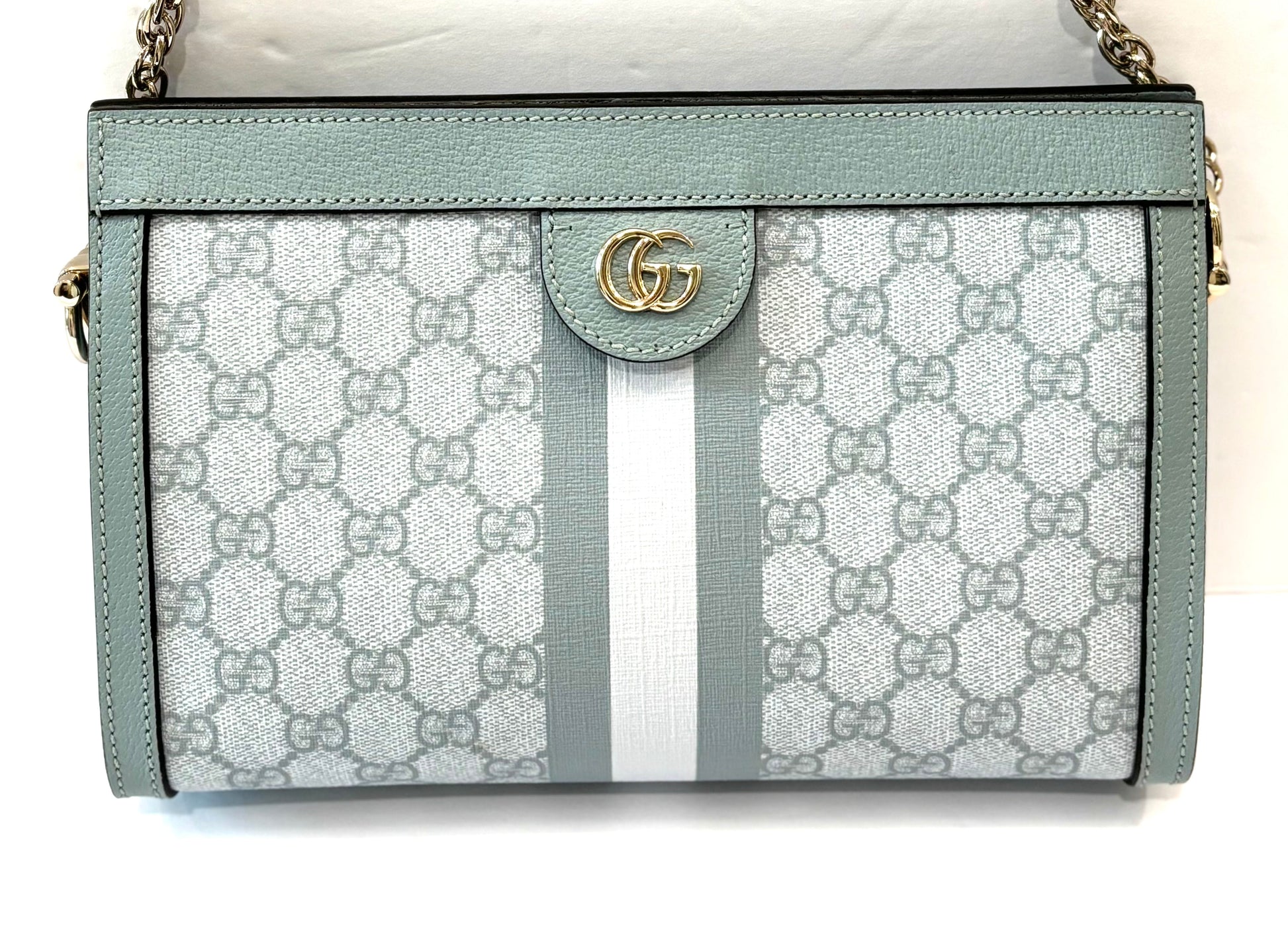Gucci GG SUPREME OPHIDIA HOTSELL Blue Small Chain Shoulder Bag