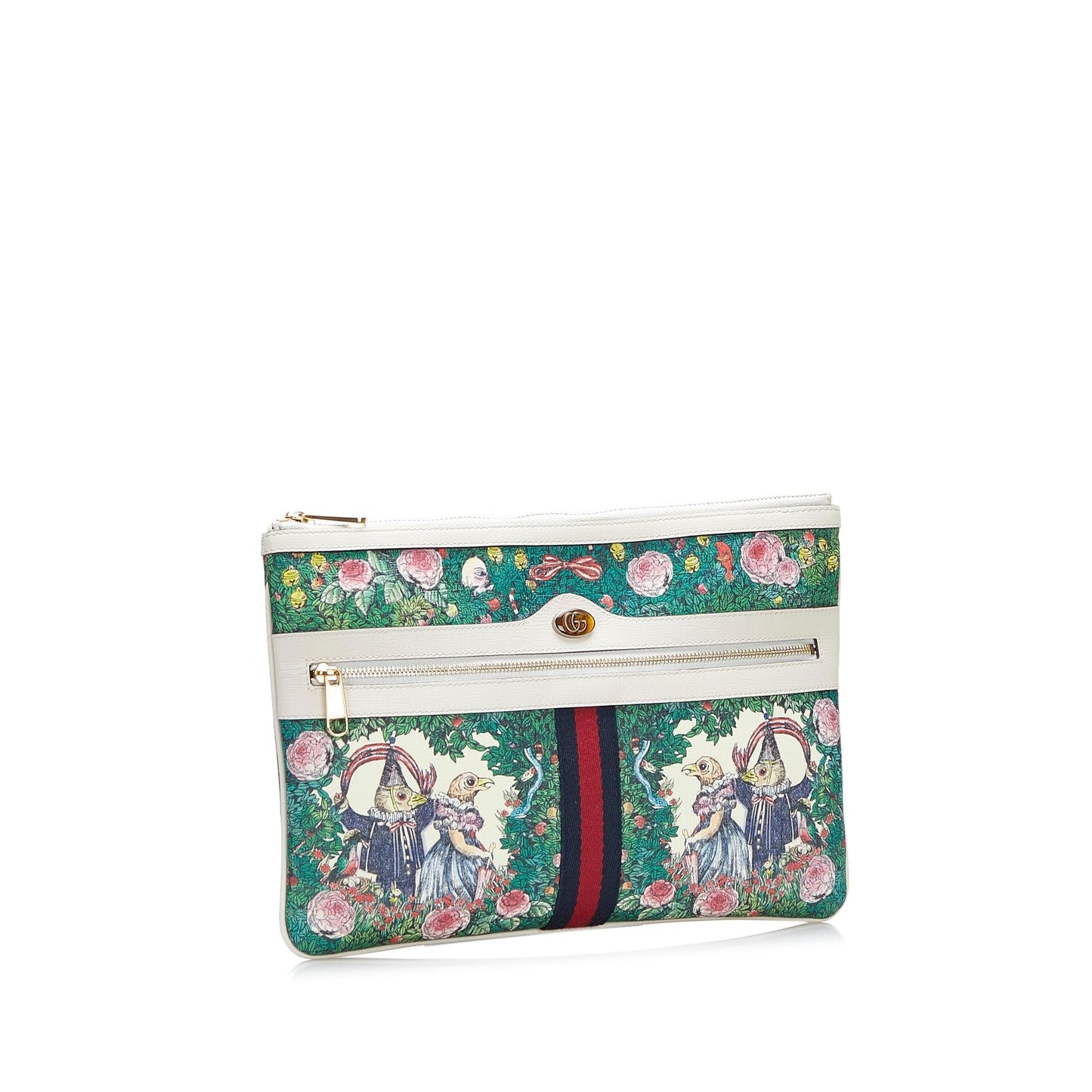Gucci Ophidia Yuko Higuchi SHG-Ctpo8i Canvas Green Clutch Bag