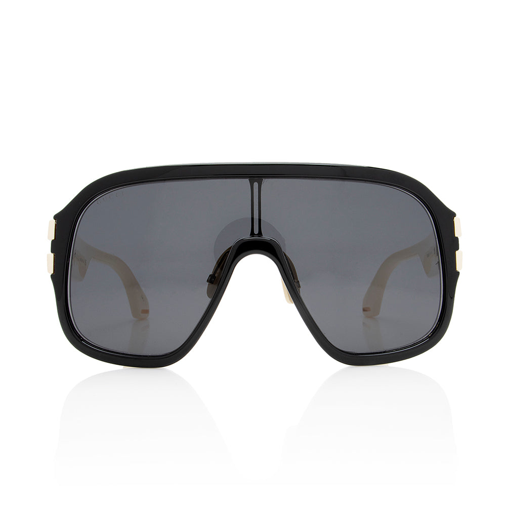Gucci Oversized Shield Sunglasses SHF Black Accessory